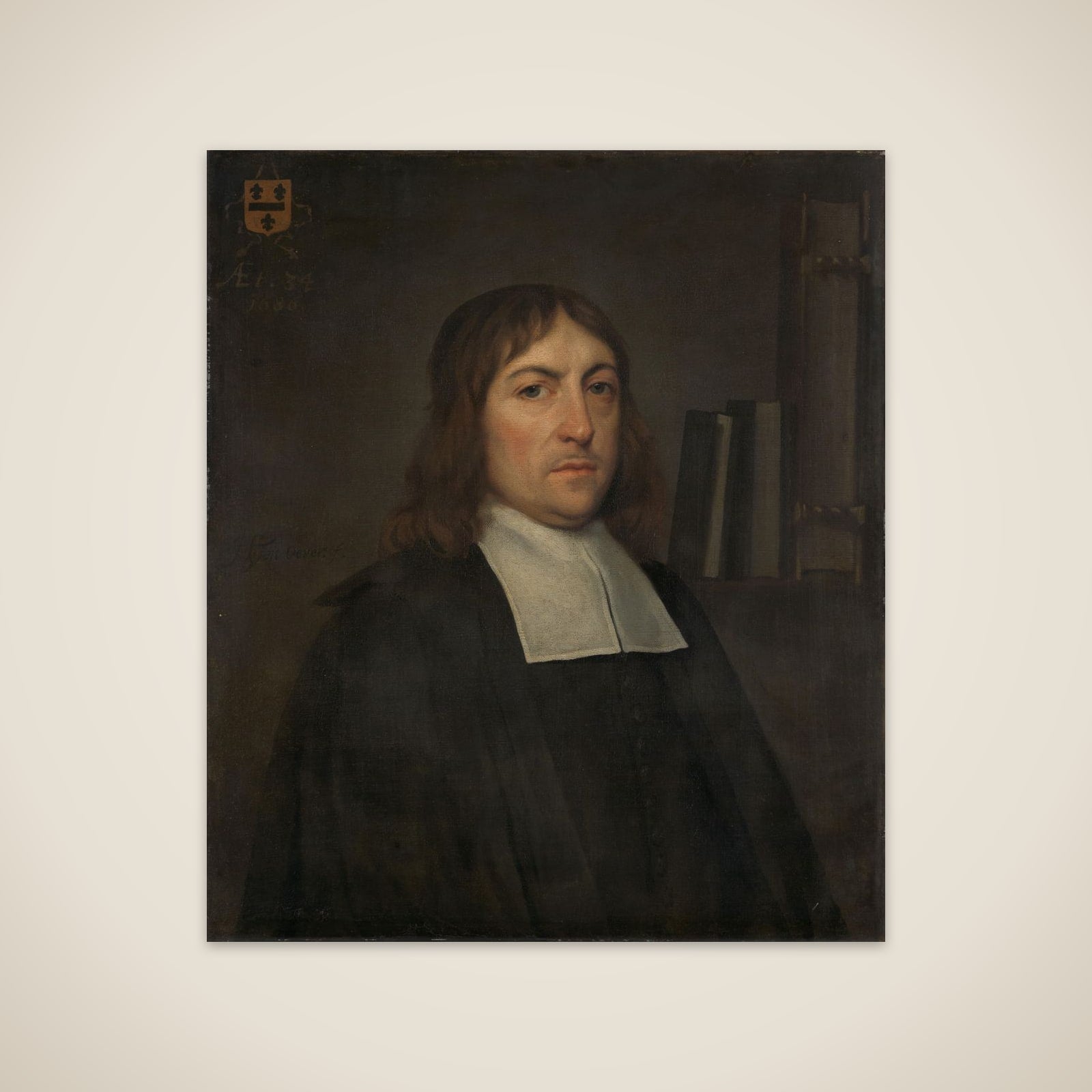 Portrait of Barend Hakvoort (1652-1735), bookseller, church reader and catechism master in Zwolle unframed print