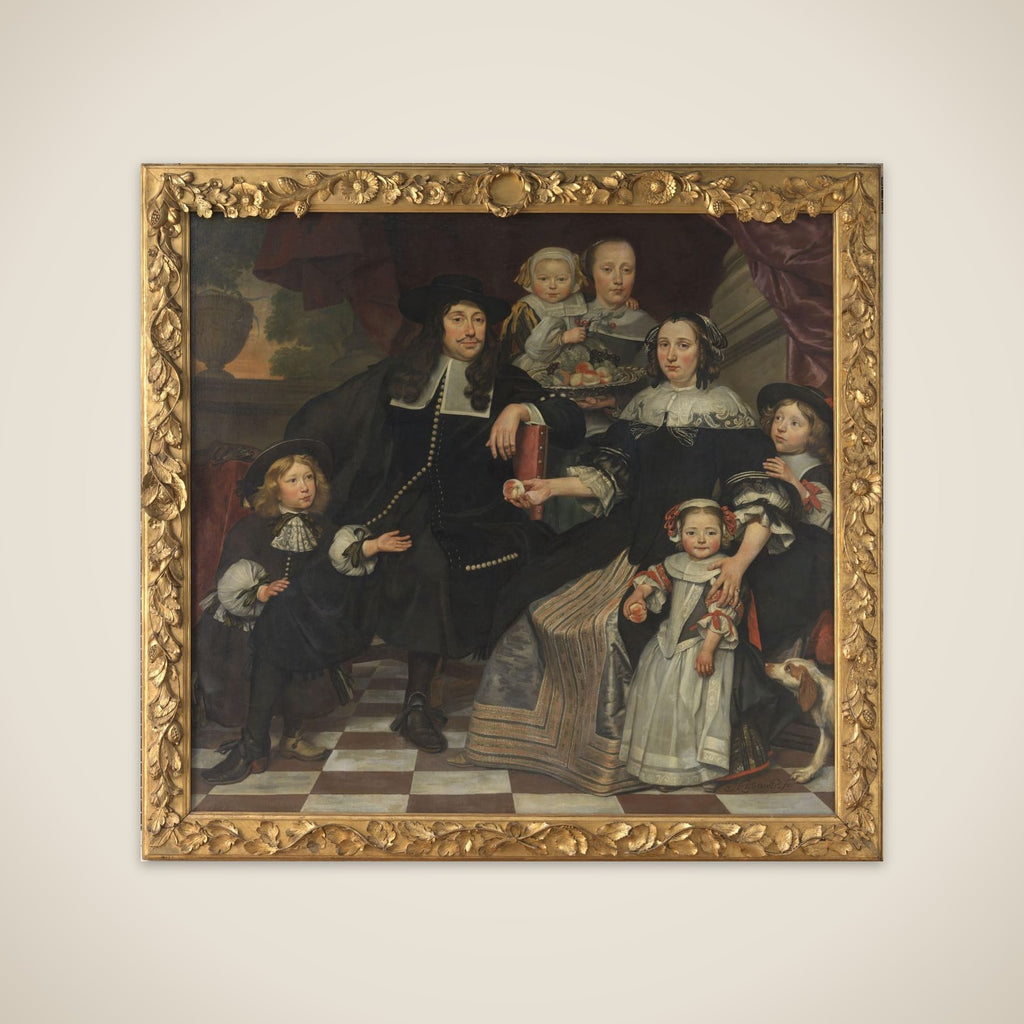 A family on the terrace of a country house unframed print
