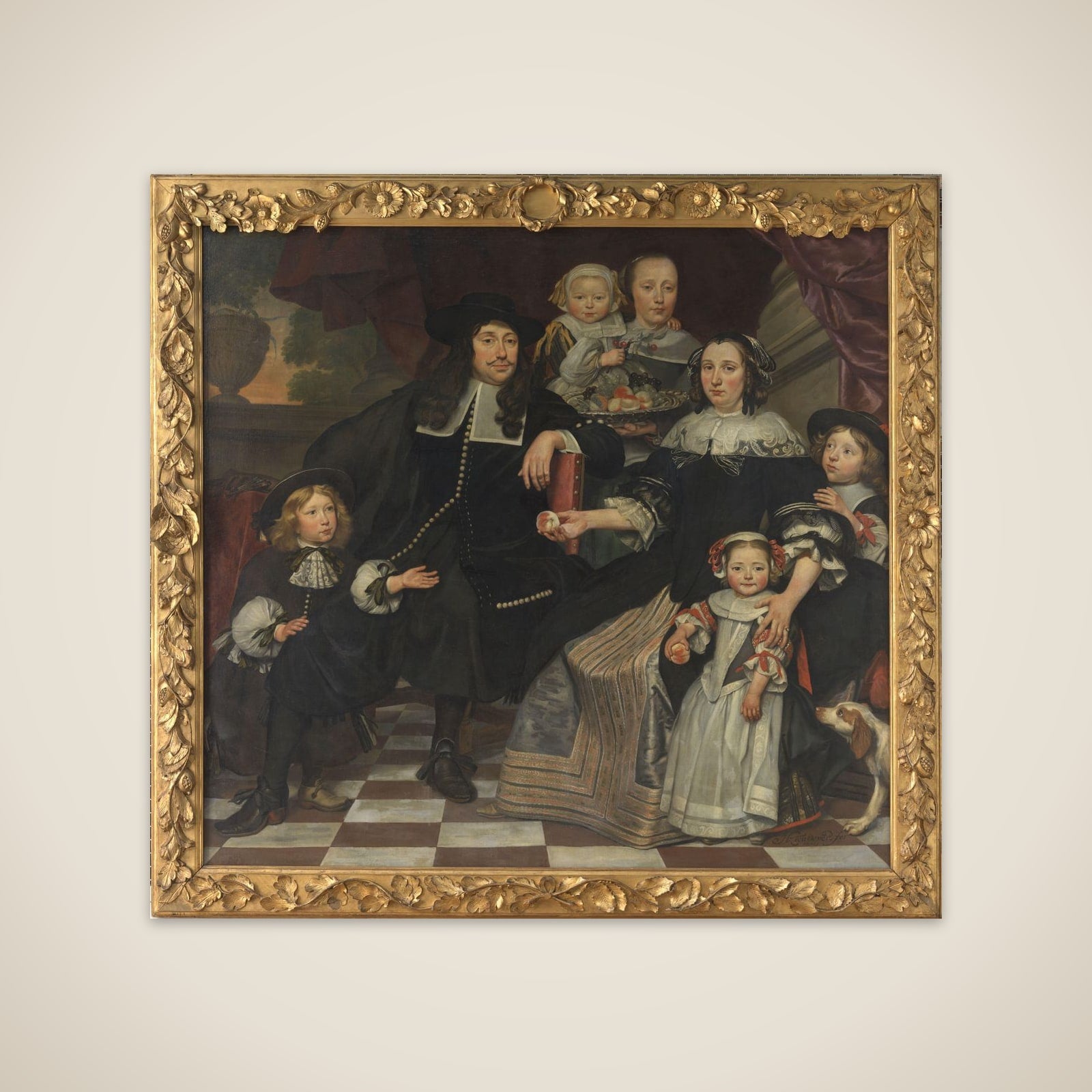 A family on the terrace of a country house unframed print