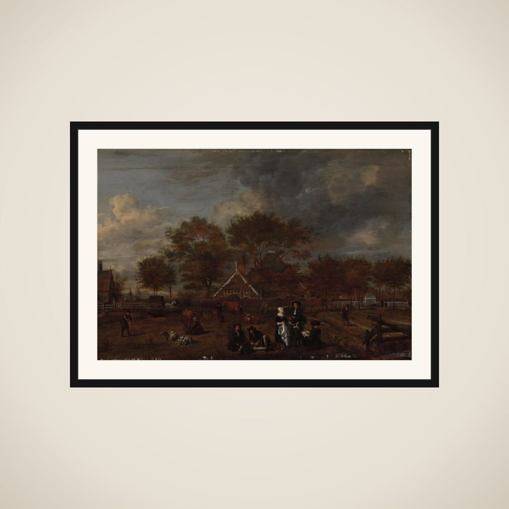 Farmstead with the Gentleman Farmer and his Wife and the Painter in the foreground framed