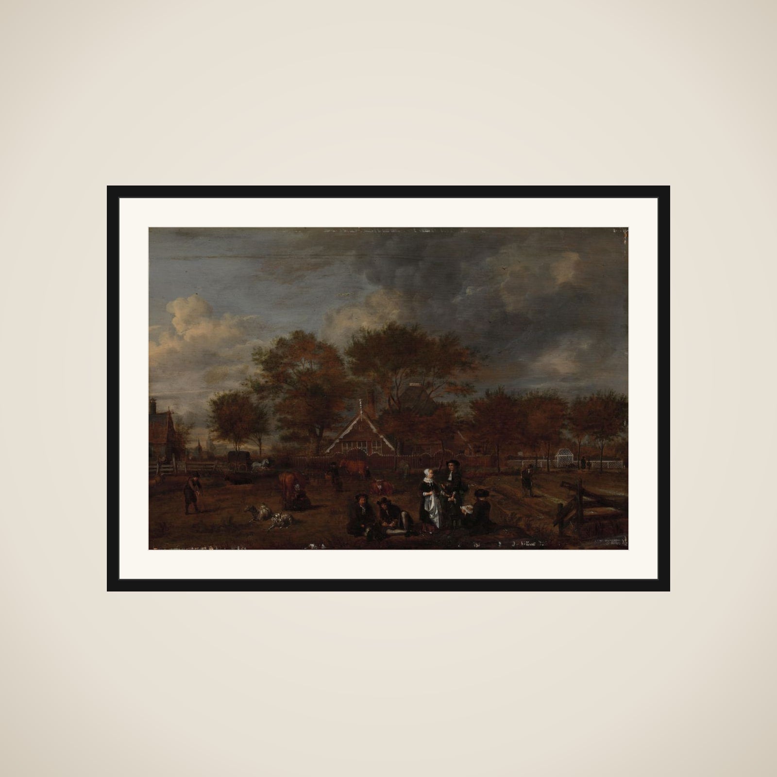 Farmstead with the Gentleman Farmer and his Wife and the Painter in the foreground framed