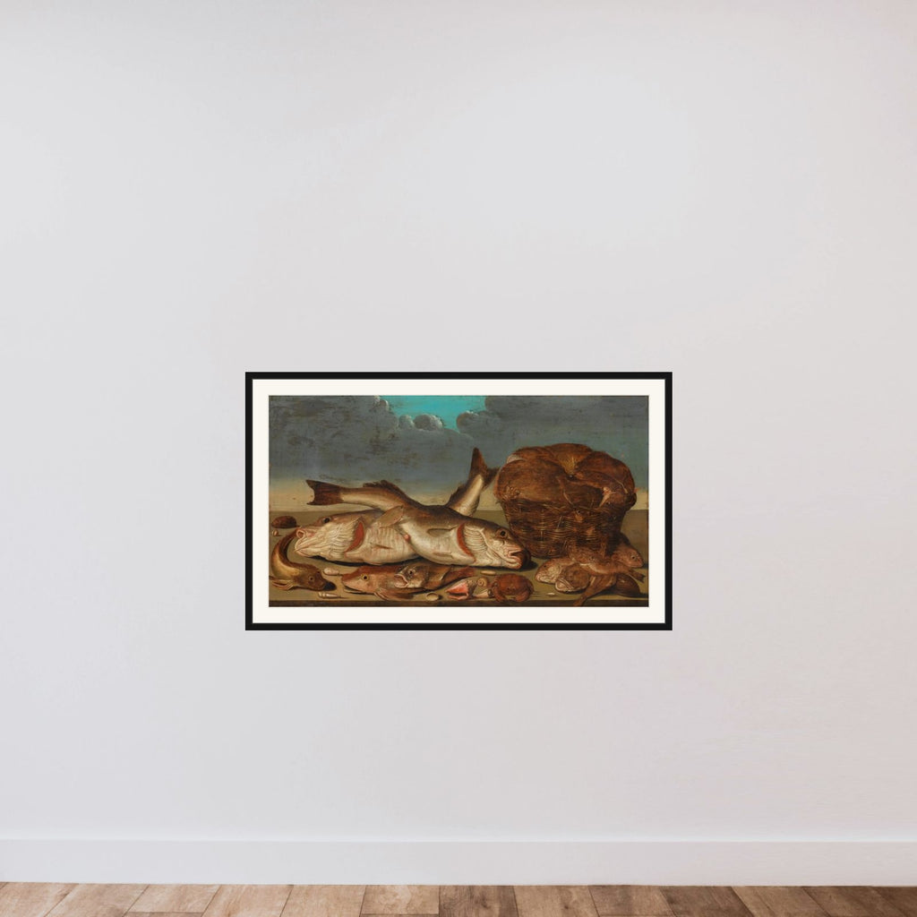 Still Life with Fish framed — shown to scale