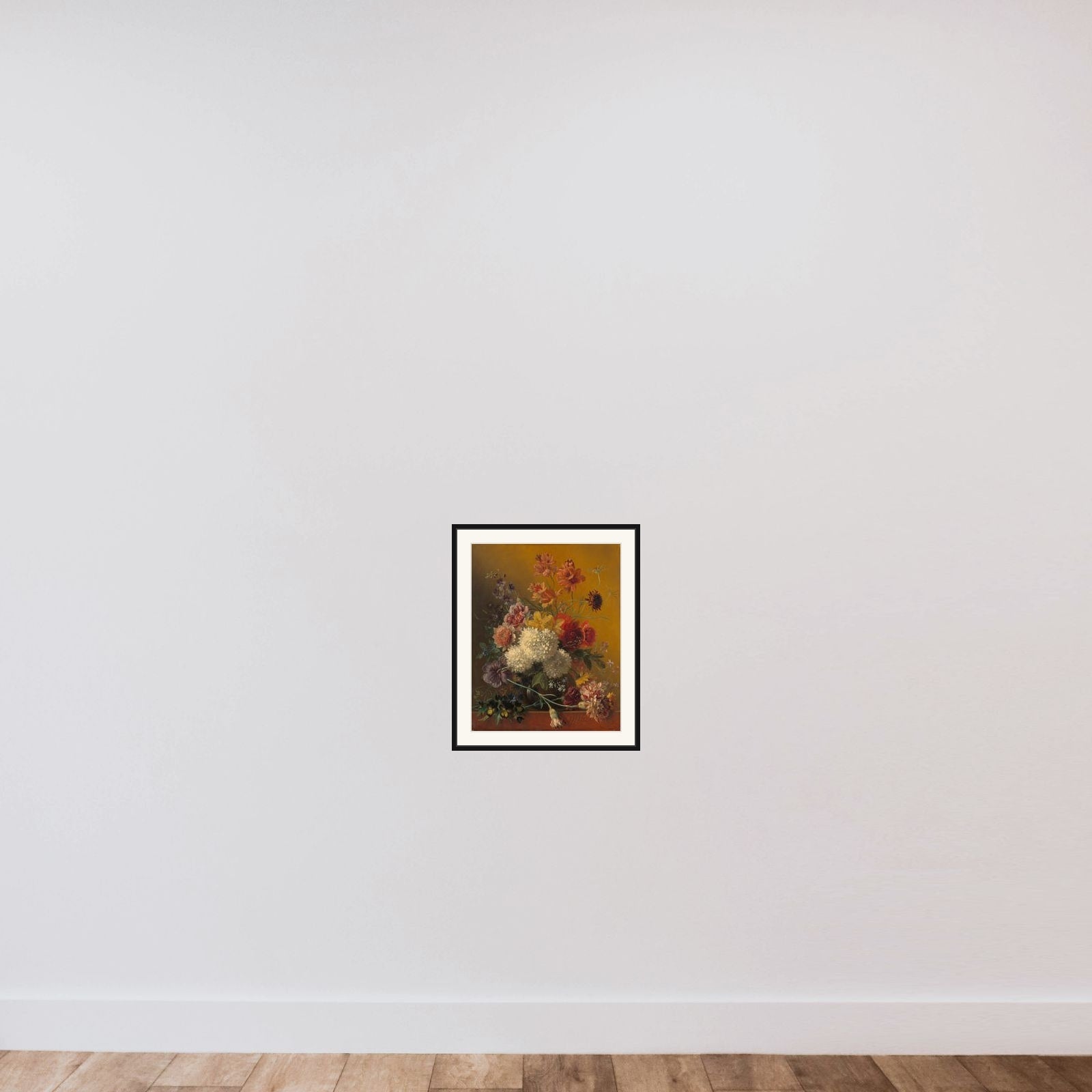Still Life with Flowers framed — shown to scale