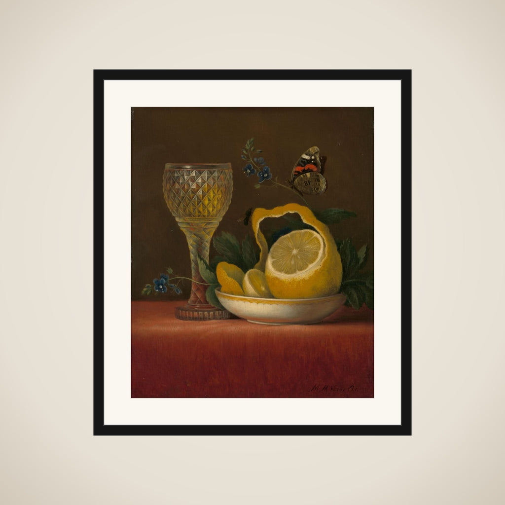 Still Life with Lemon and Cut Glass framed