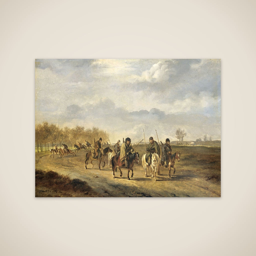 Cossacks on a country Road near Bergen in North Holland, 1813 unframed print