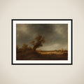 Landscape with an old oak framed