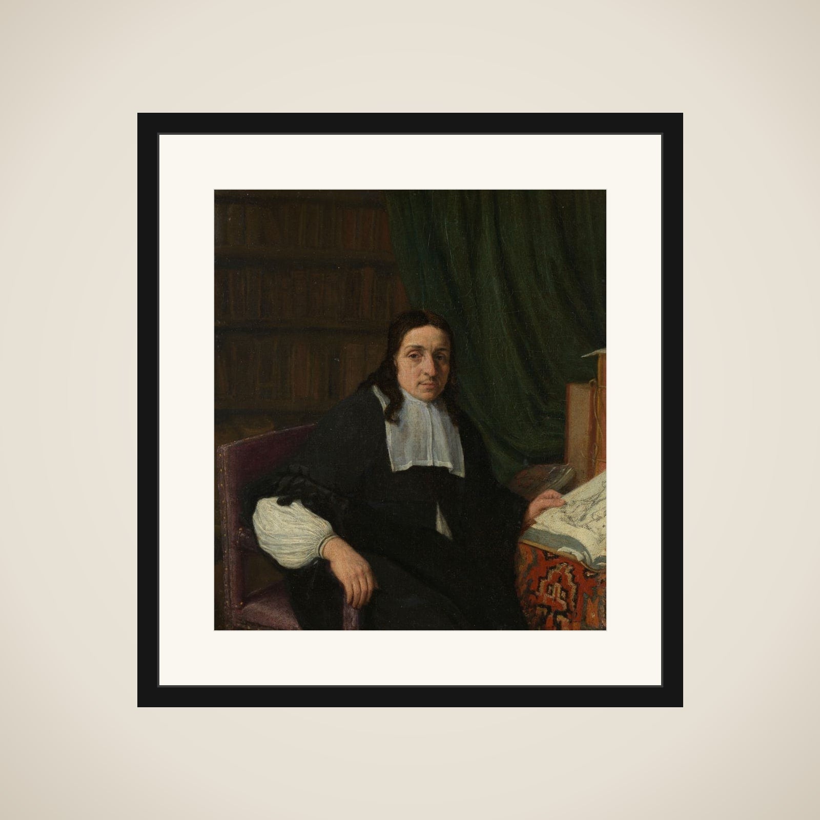 Portrait of a Collector, possibly Constantijn Sennepart (1625-1703) framed