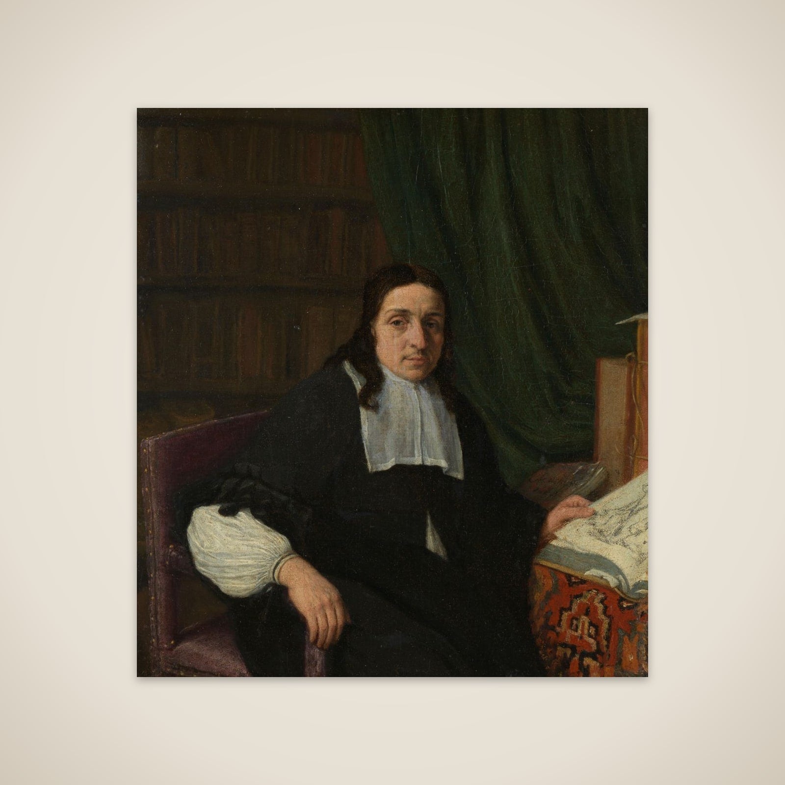 Portrait of a Collector, possibly Constantijn Sennepart (1625-1703) unframed print