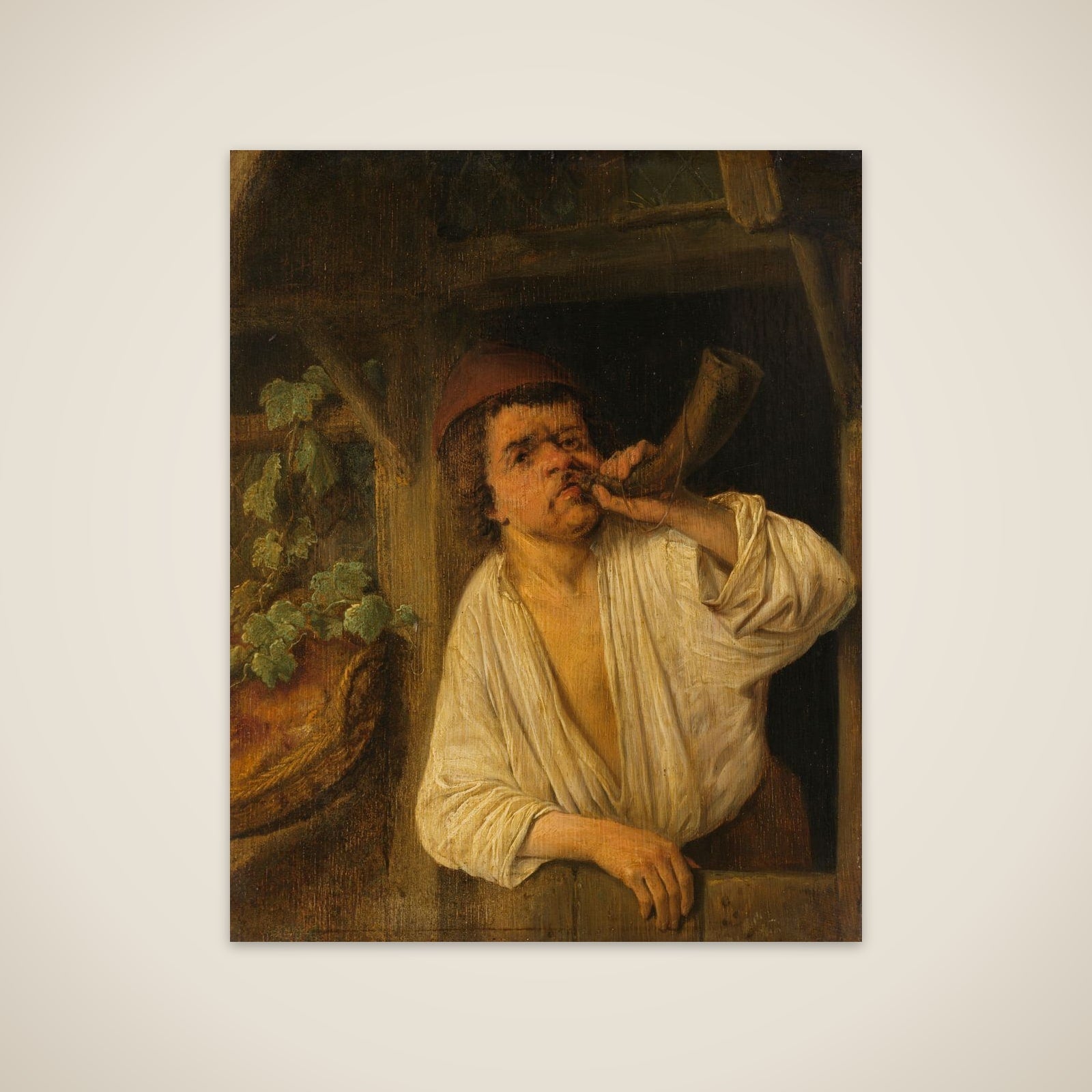 A Baker Sounding his Horn unframed print