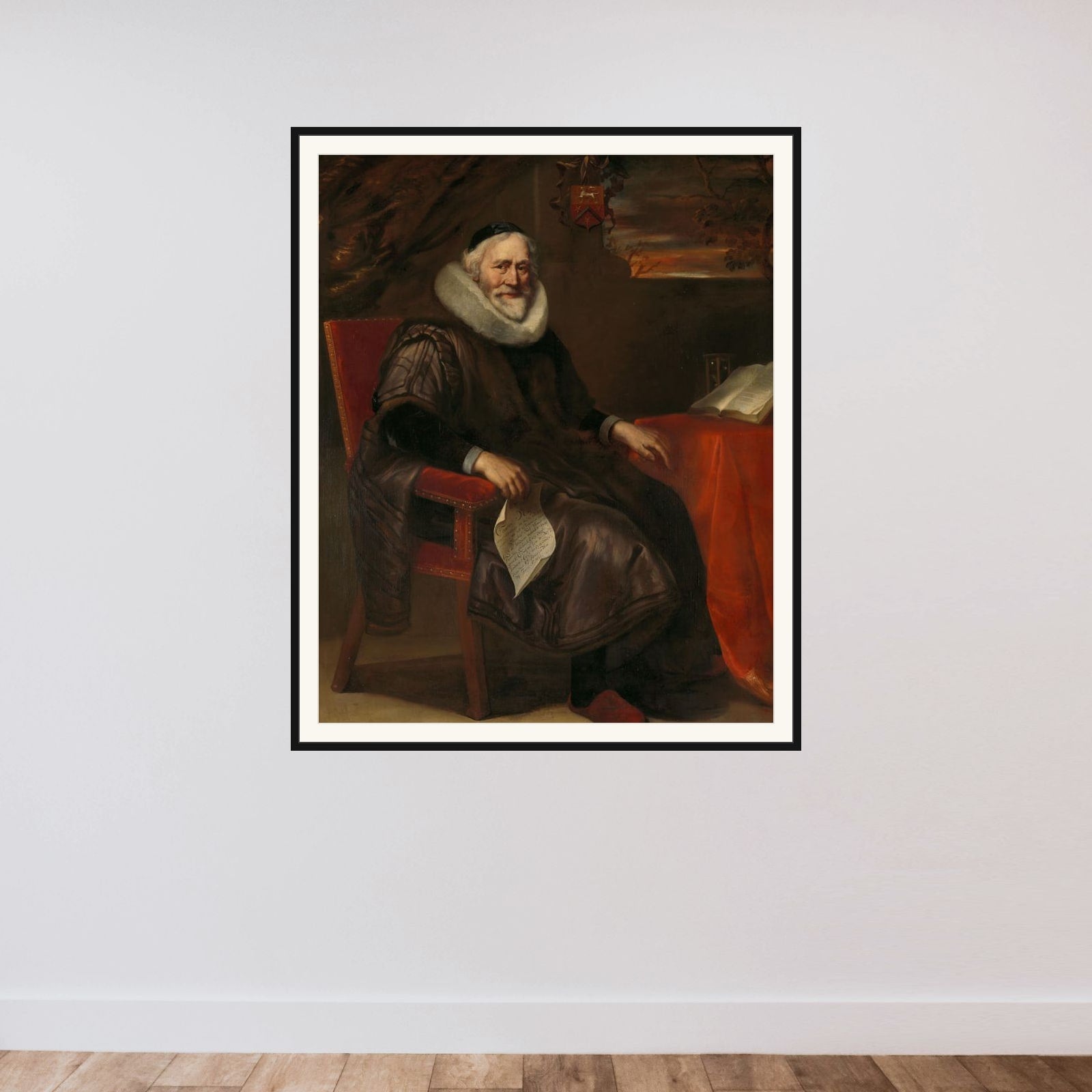 Cornelis Nuyts (1574-1661). Amsterdam merchant framed — shown to scale