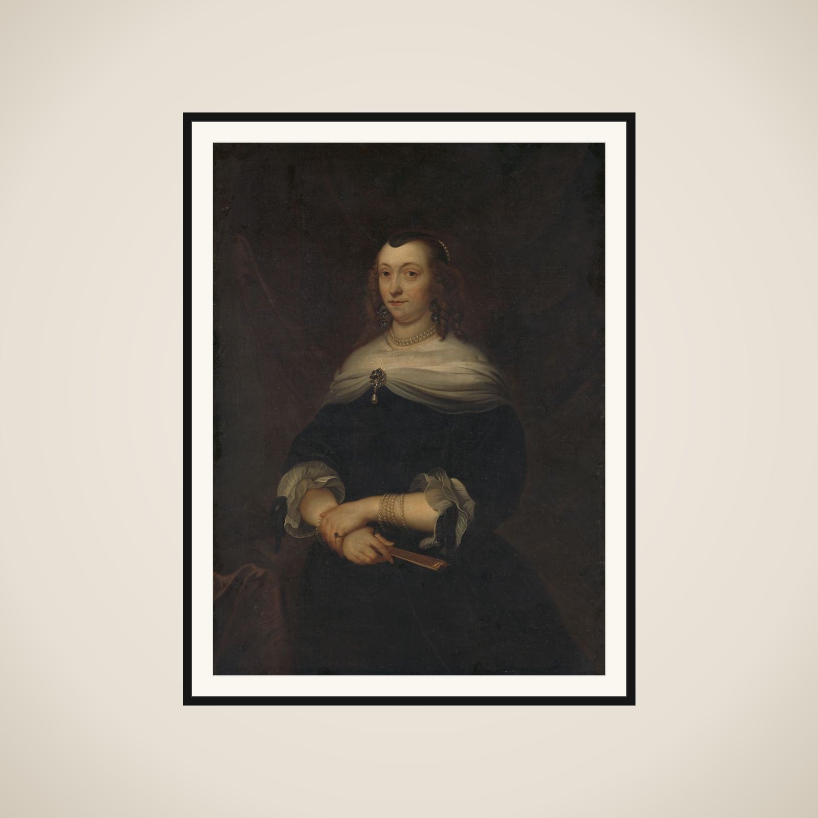 Portrait of a woman, thought to be Sara van Os (born in 1610) framed