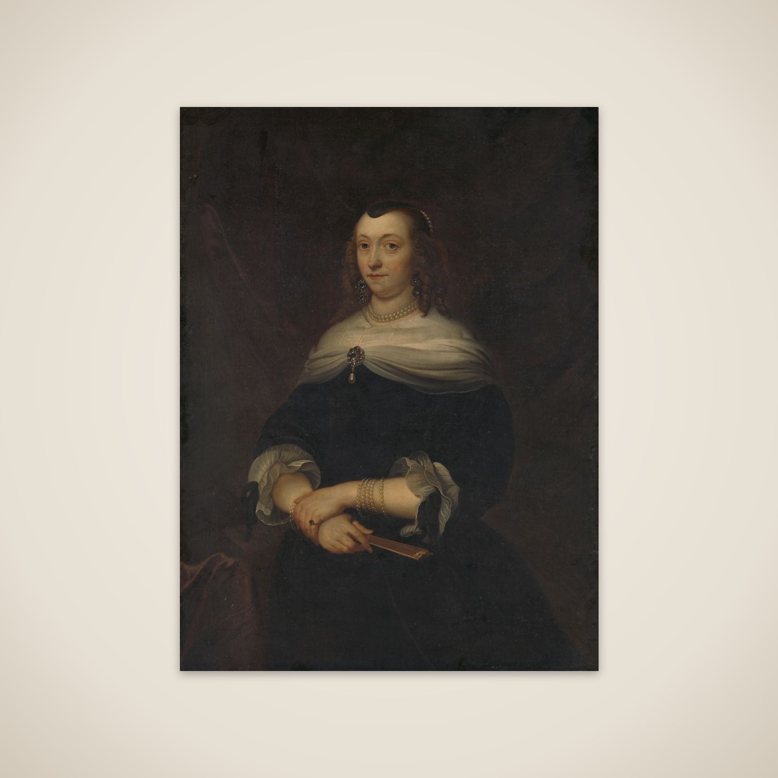Portrait of a woman, thought to be Sara van Os (born in 1610) unframed print