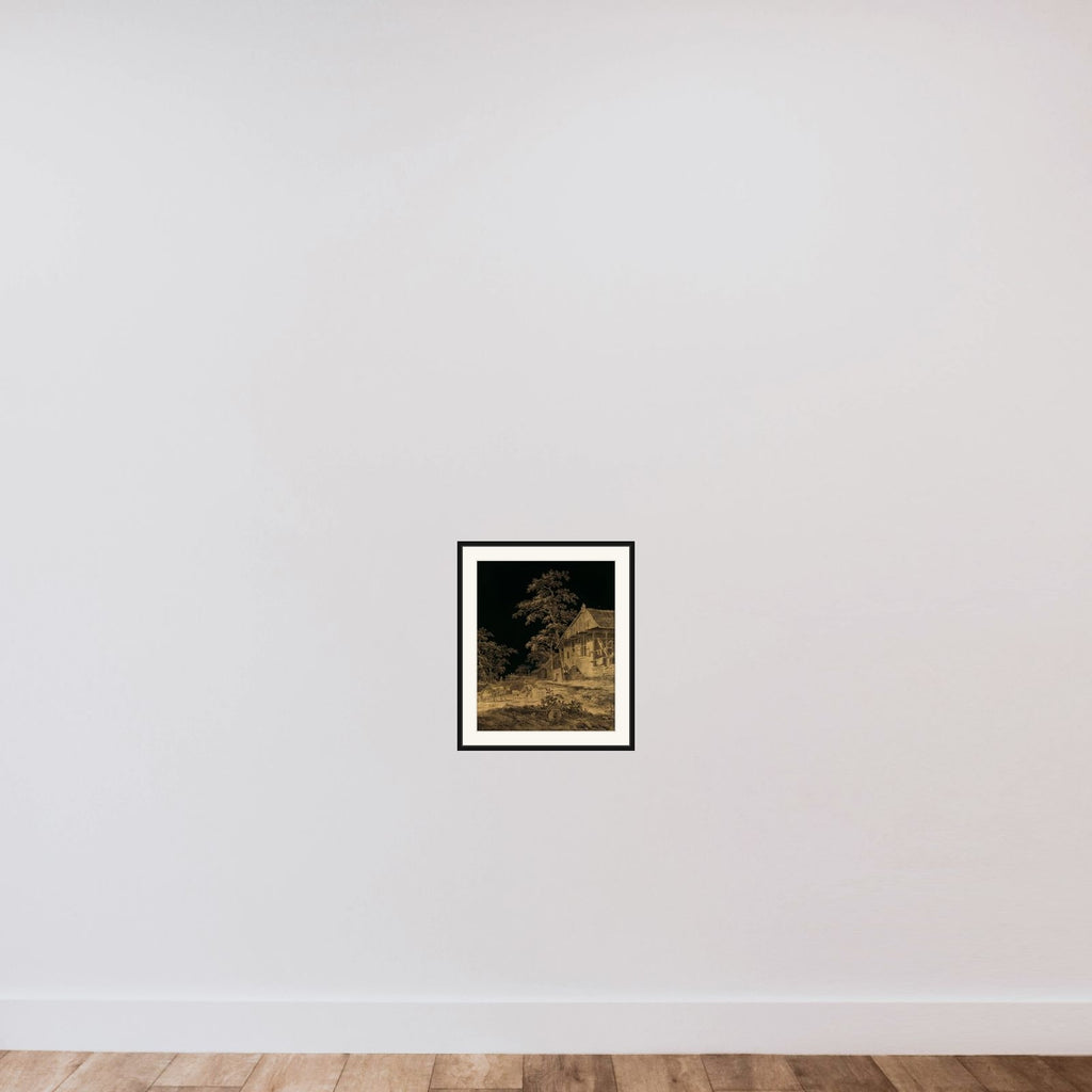 Shepherd at a Farmstead framed — shown to scale