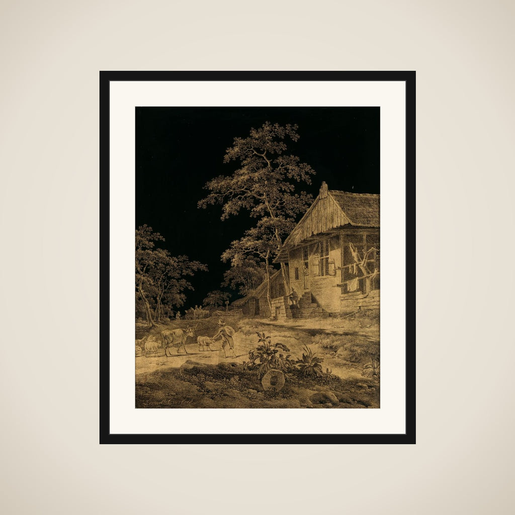 Shepherd at a Farmstead framed