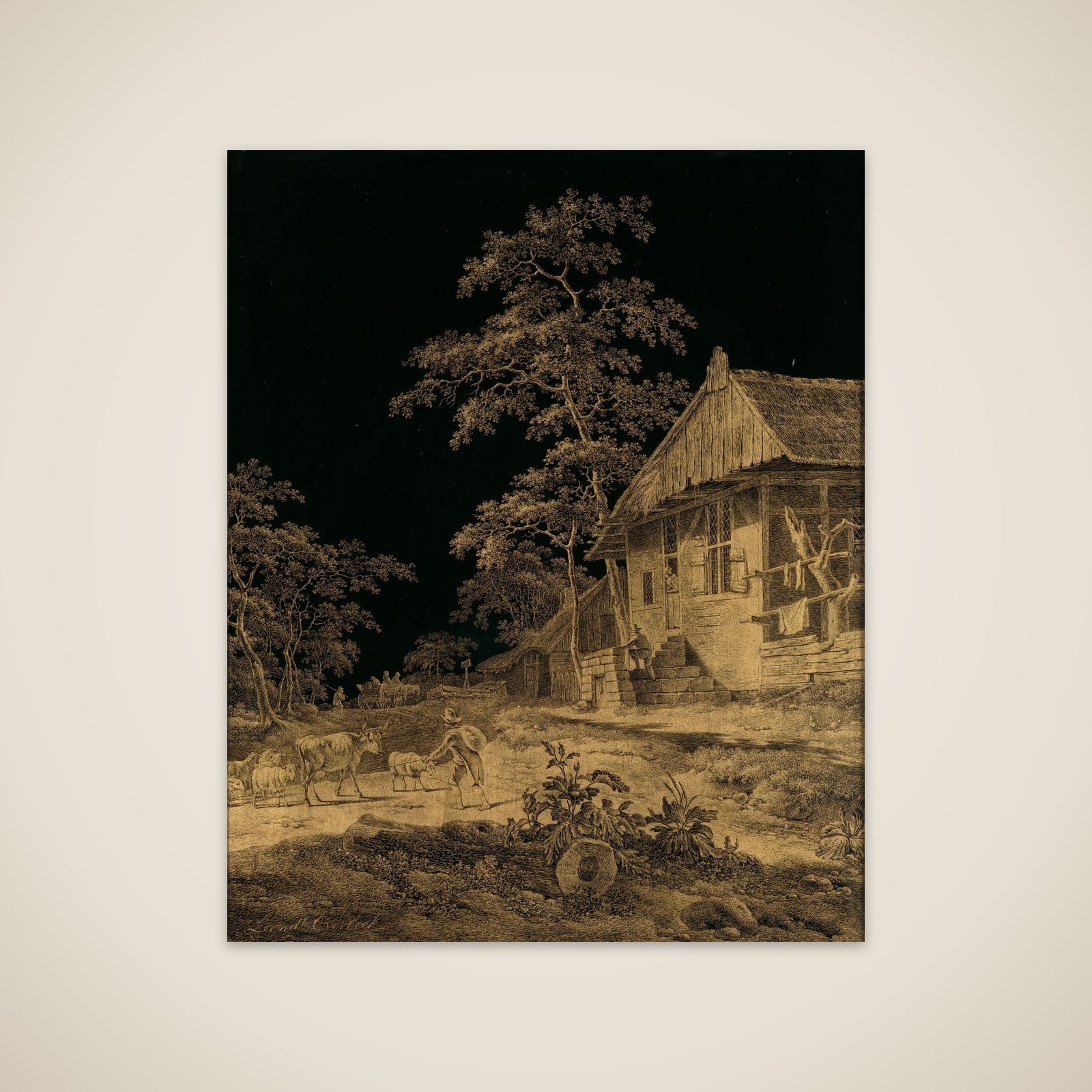 Shepherd at a Farmstead unframed print