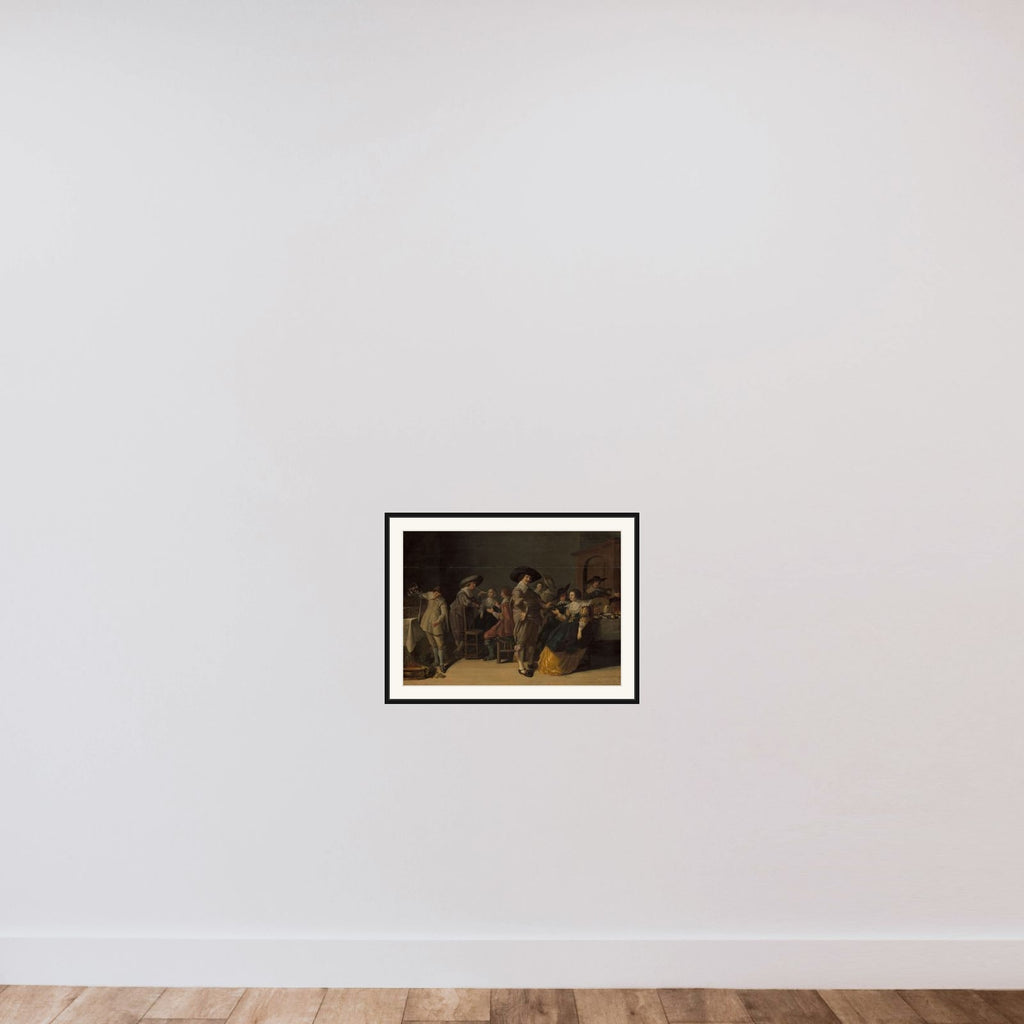 Distinguished Company in a Room framed — shown to scale