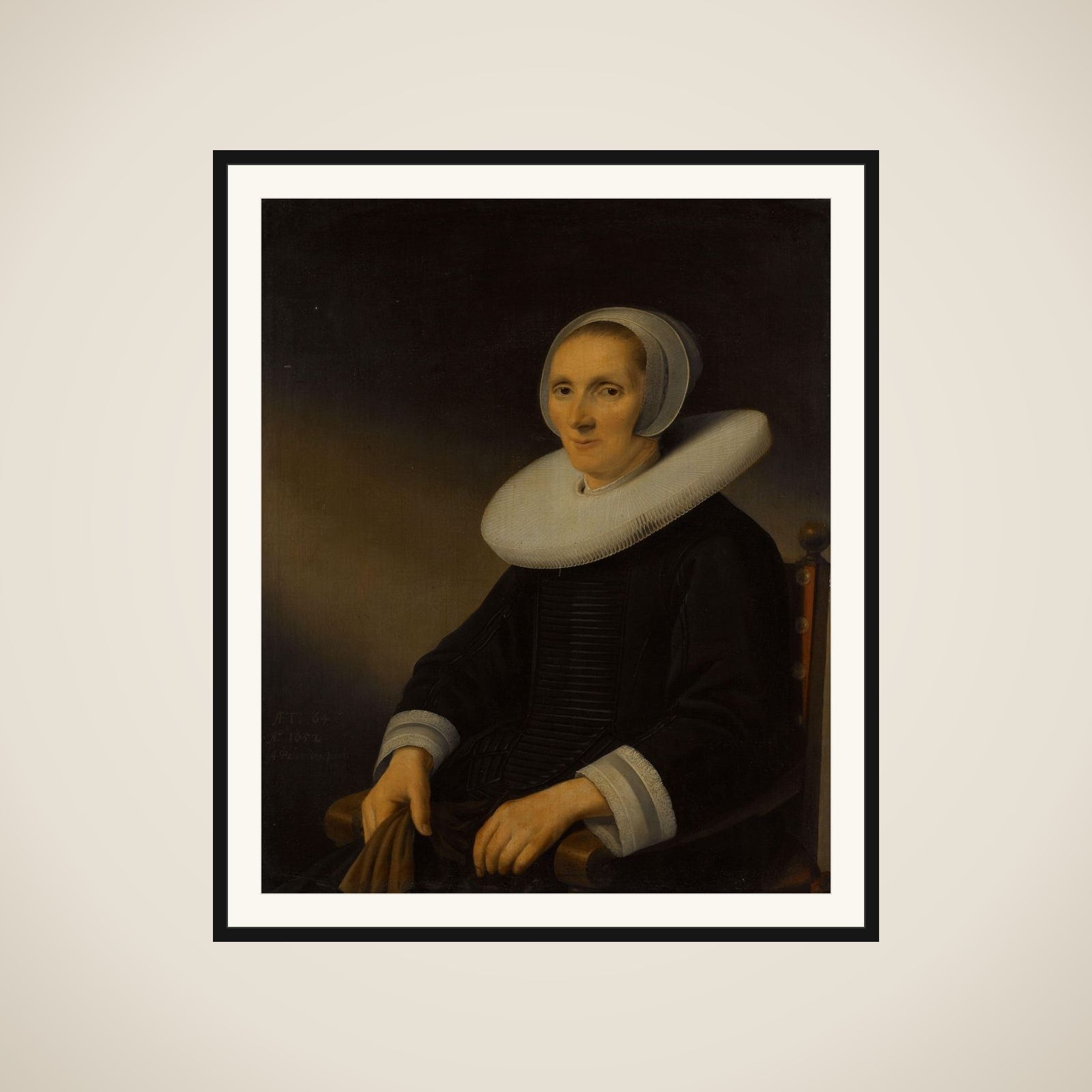 Portrait of Caecilia van Beresteyn (1589-1661). Wife of Pieter de Witte framed