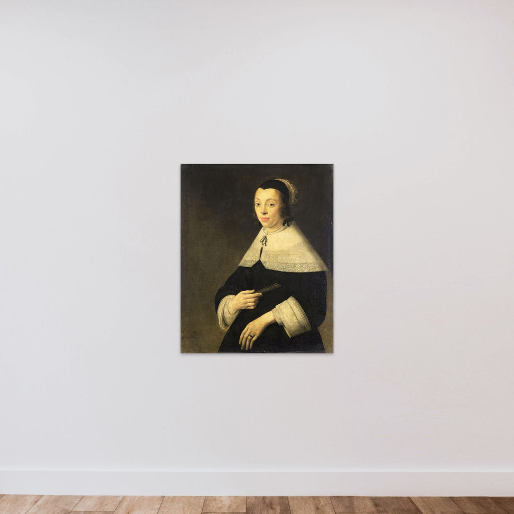 Portrait of a Young Woman unframed — shown to scale