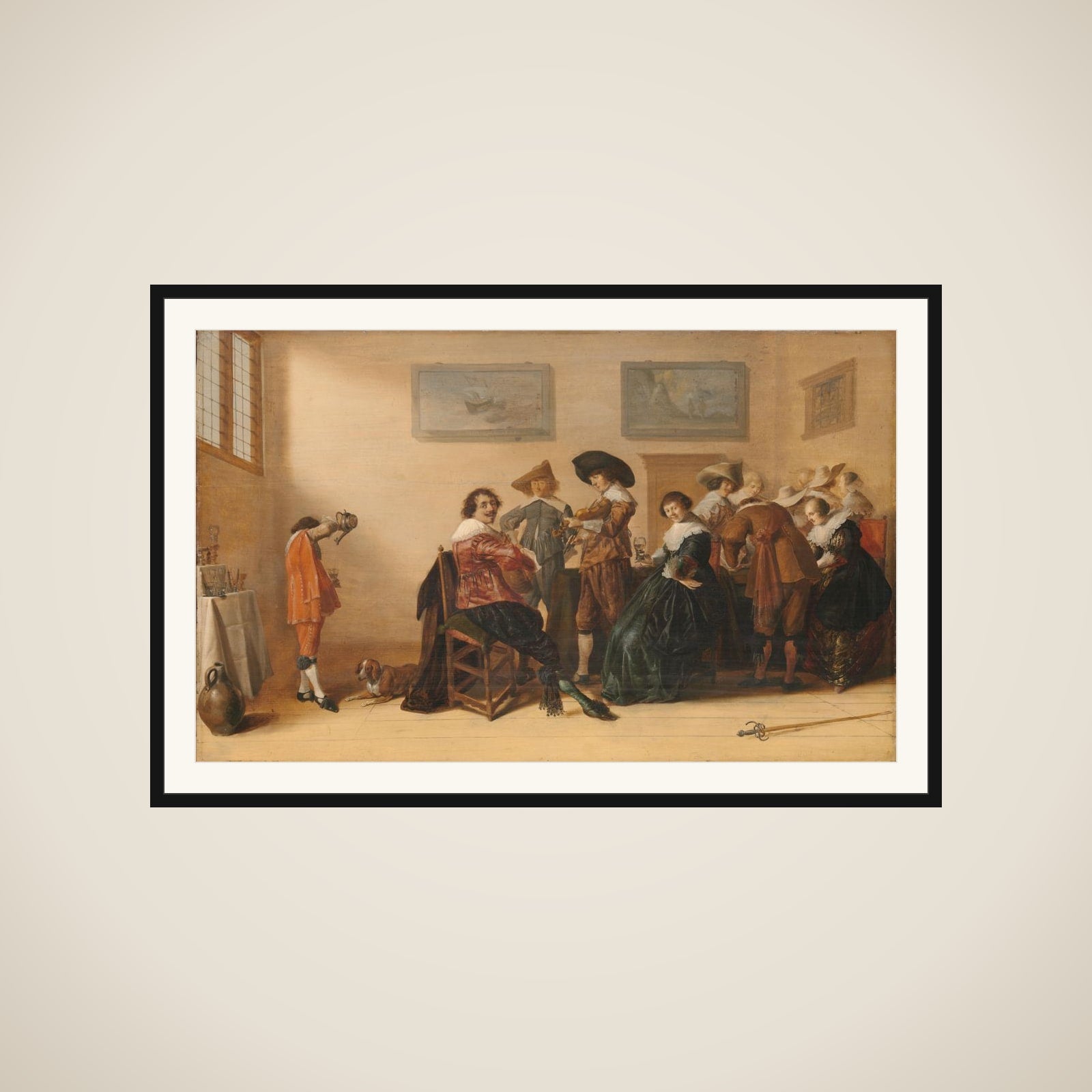 Merry Company in a Room framed