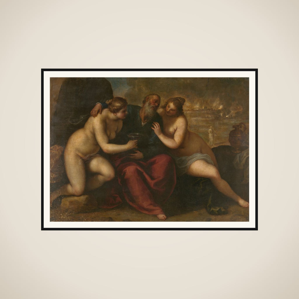 Lot and his Daughters framed