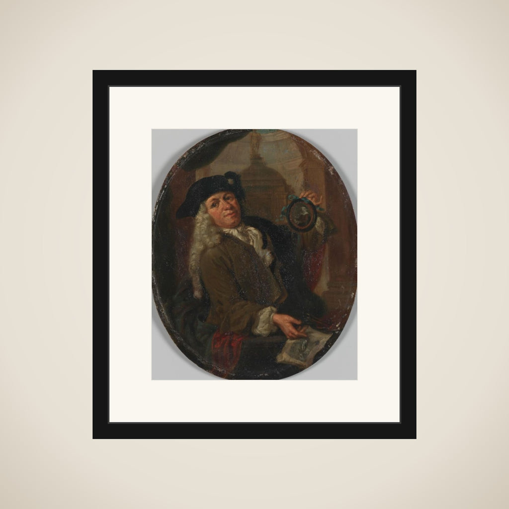 Portrait of Arnoud van Halen (1673-1732). Painter, Printmaker, Poet and Collector in Amsterdam framed