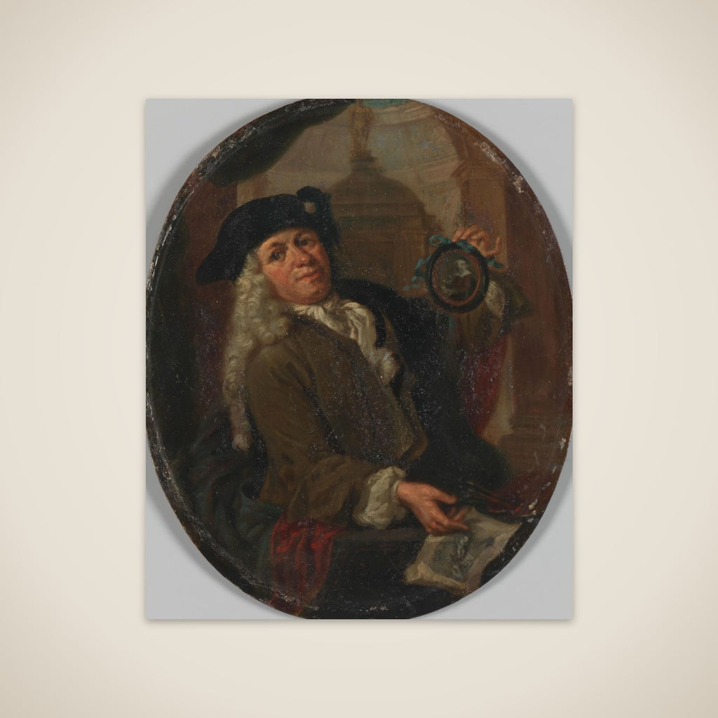 Portrait of Arnoud van Halen (1673-1732). Painter, Printmaker, Poet and Collector in Amsterdam unframed print