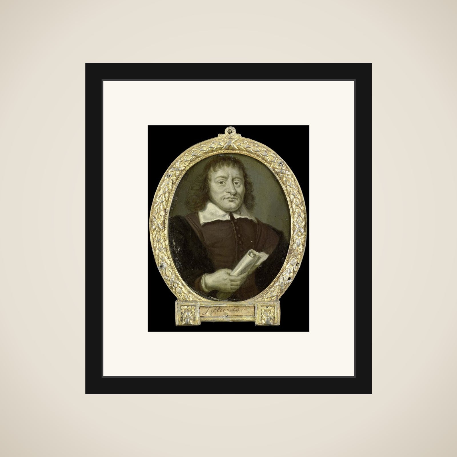 Portrait of Hendrik Bruno, Poet and Co-Rector of the Latin School in Hoorn framed