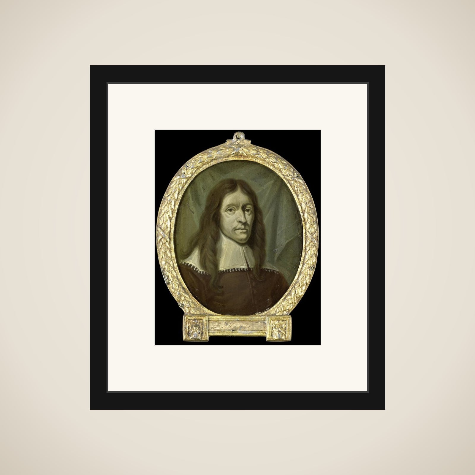 Portrait of Simon Abbes Gabbema, Historian of Friesland in Leeuwarden framed