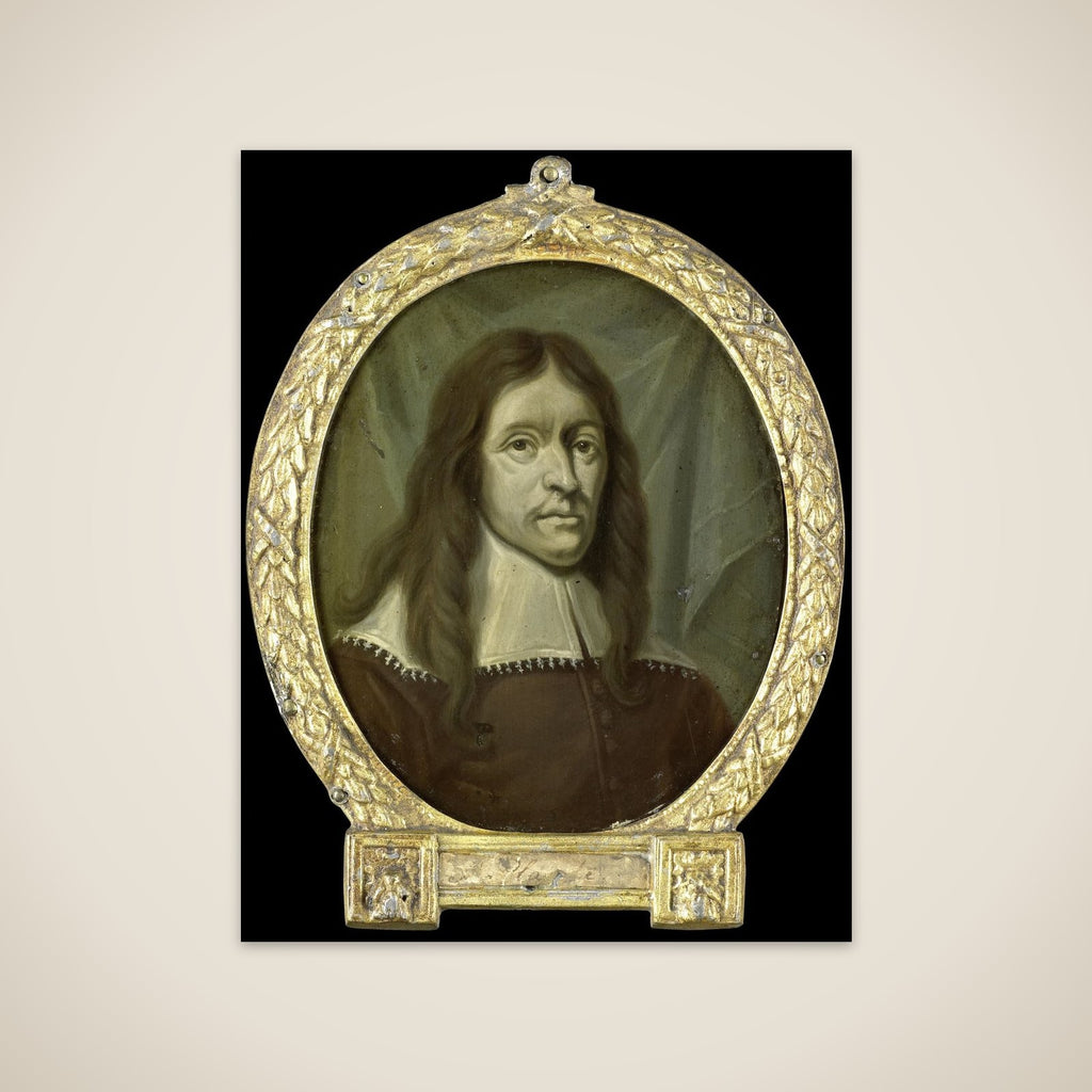 Portrait of Simon Abbes Gabbema, Historian of Friesland in Leeuwarden unframed print