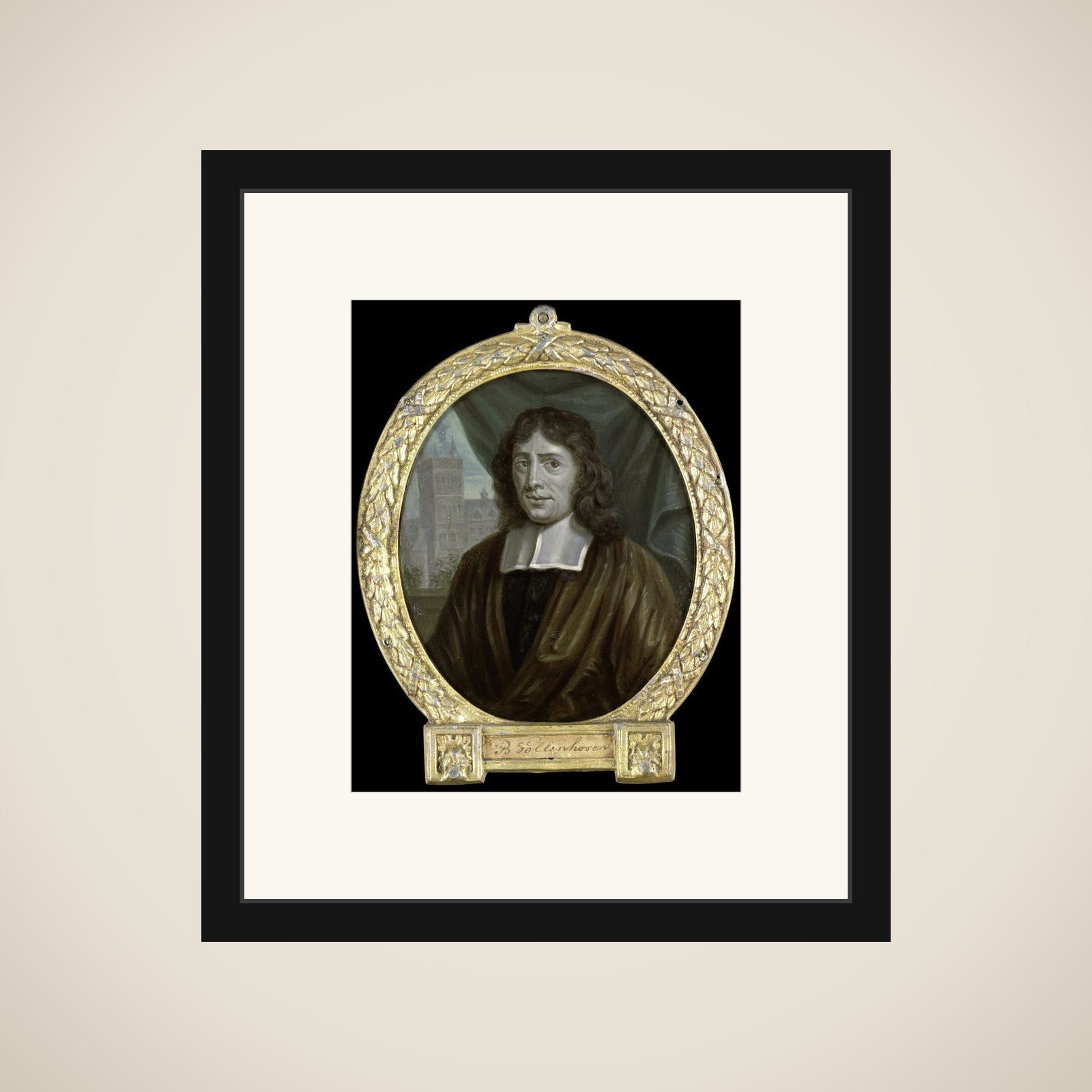 Portrait of Joannes Vollenhove, Clergyman and Poet in The Hague framed