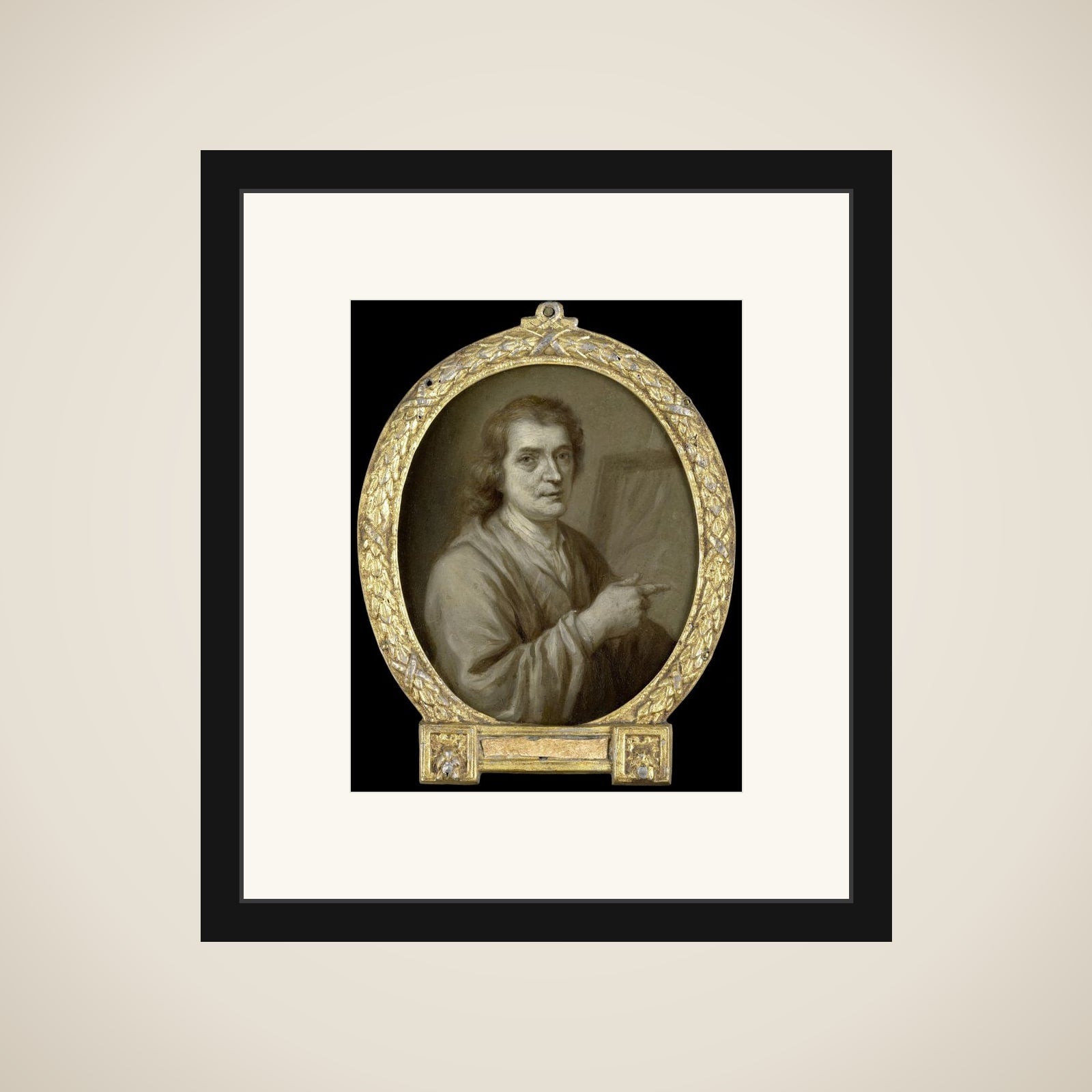 Portrait of Joost van Geel, Painter and Poet in Rotterdam framed