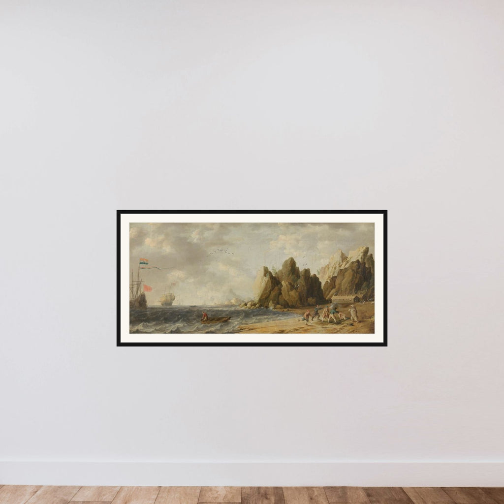Imaginary Inlet in Southern Arctic Waters in Summer framed — shown to scale