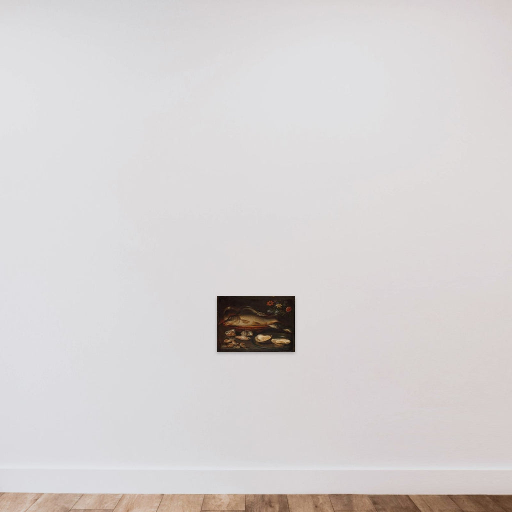 Still Life with Fish, Sea Food and Flowers unframed — shown to scale