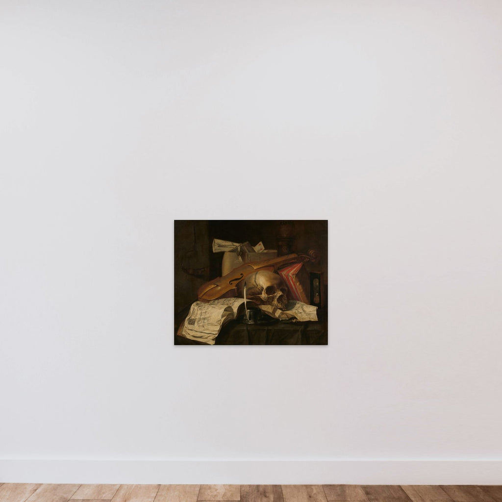 Vanitas still life unframed — shown to scale