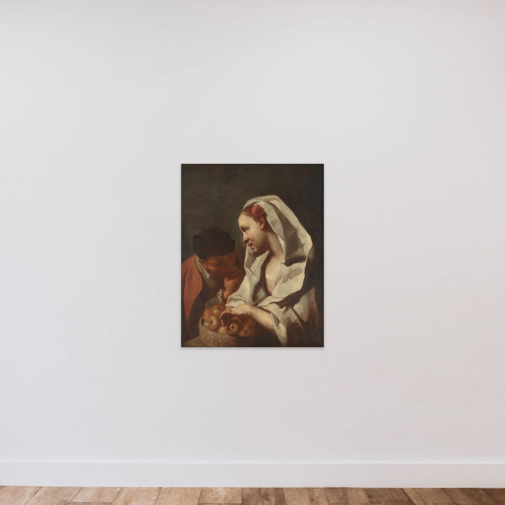 Girl Selling Fruit unframed — shown to scale