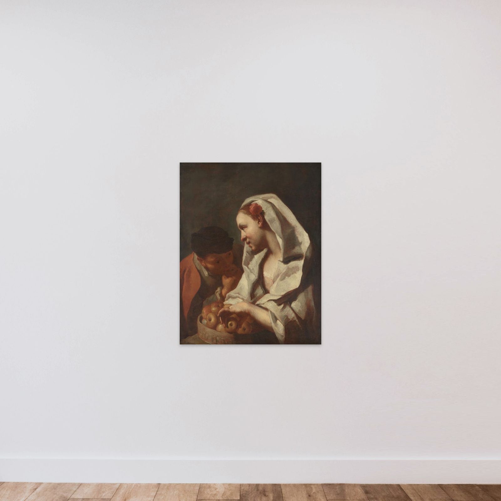 Girl Selling Fruit unframed — shown to scale