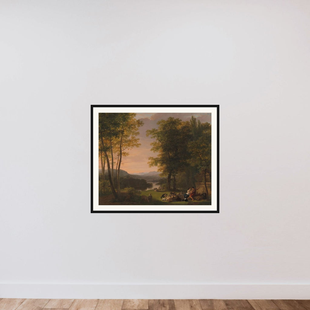 Arcadian Landscape framed — shown to scale