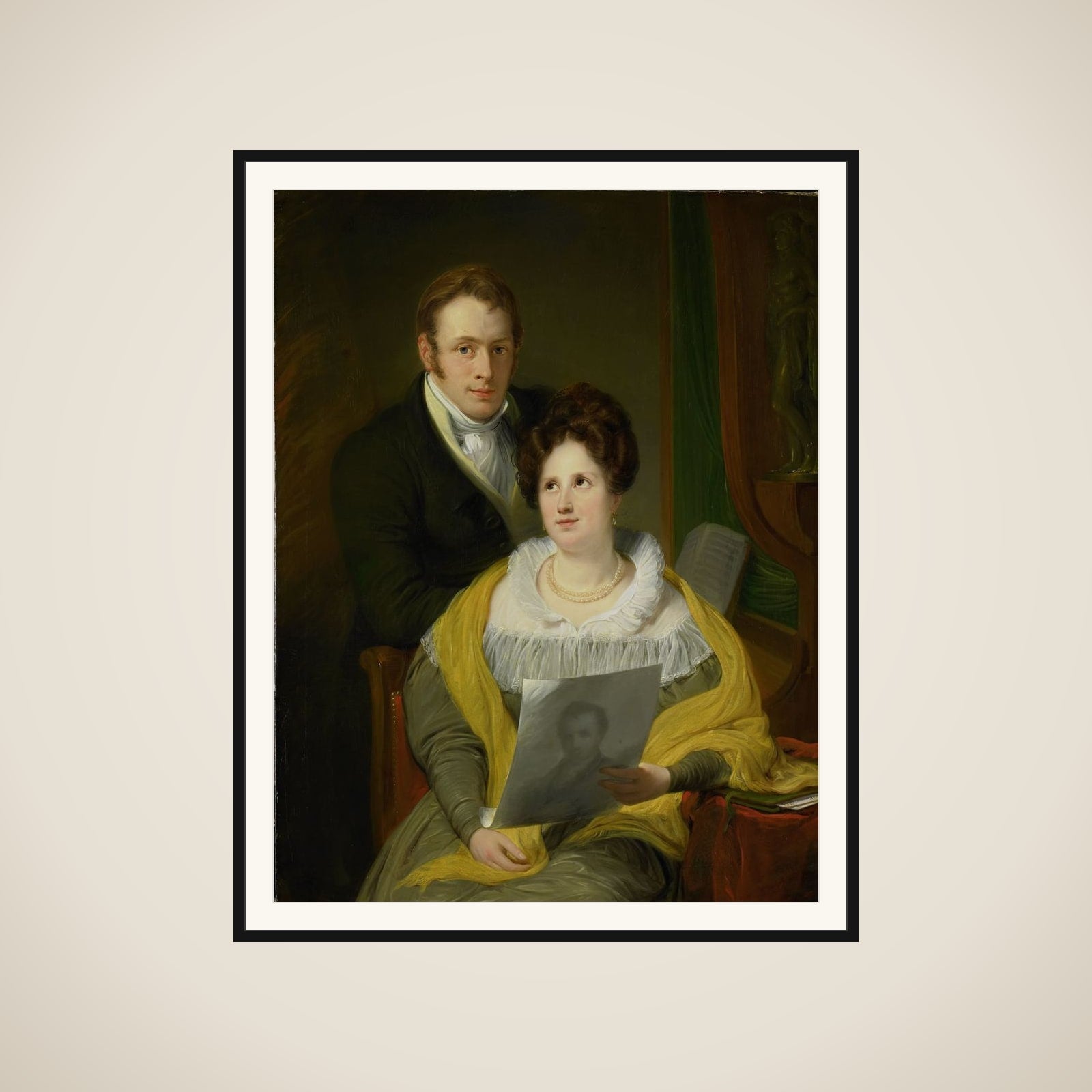 Portrait of a Woman and a Man framed