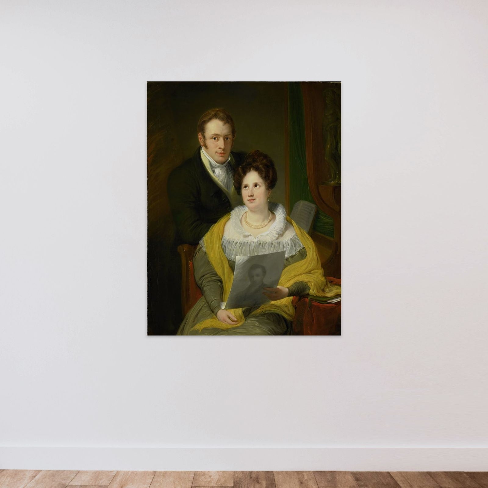 Portrait of a Woman and a Man unframed — shown to scale