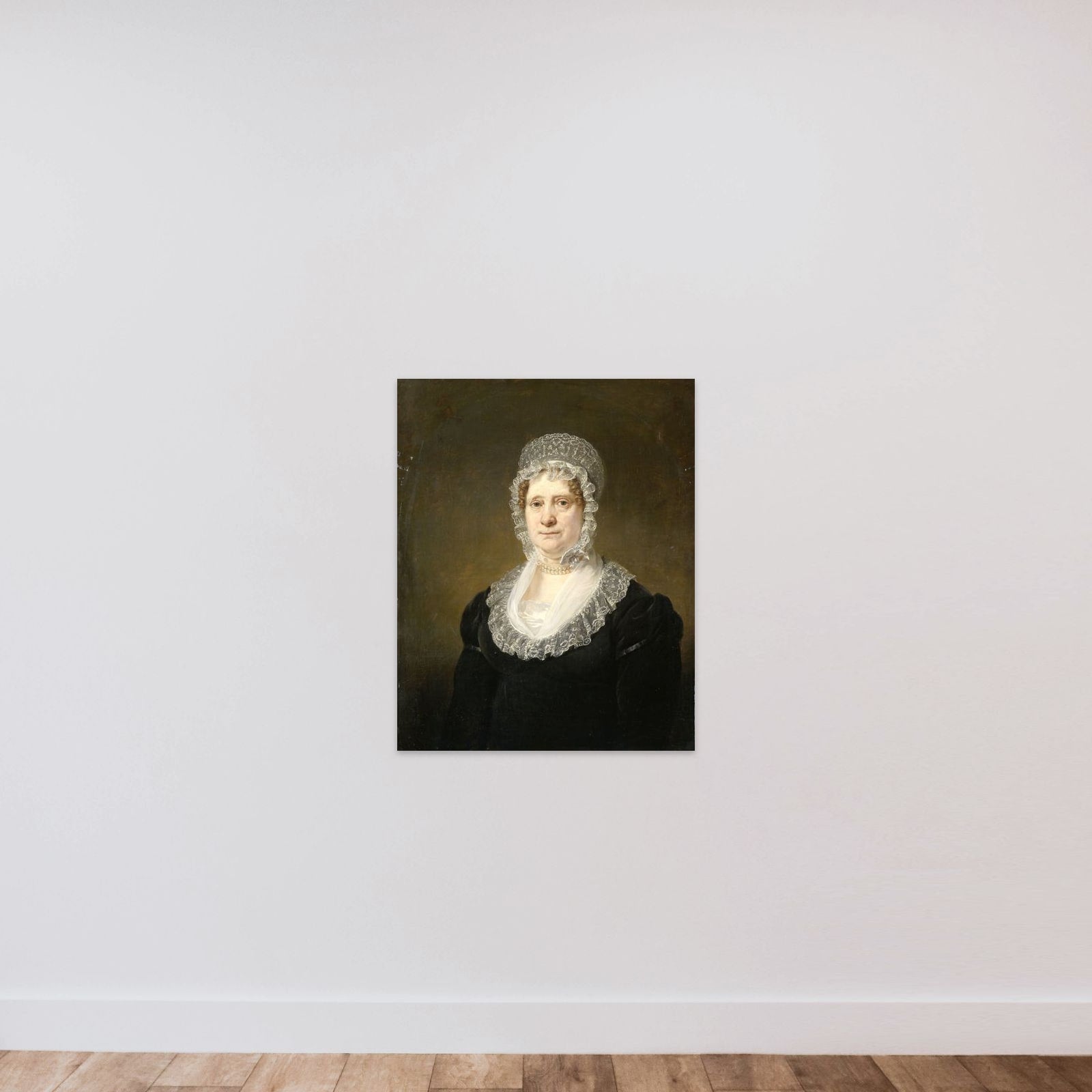 Portrait of Sara de Haan, Widow of the Amsterdam Underwriter Cornelis Hartsen unframed — shown to scale