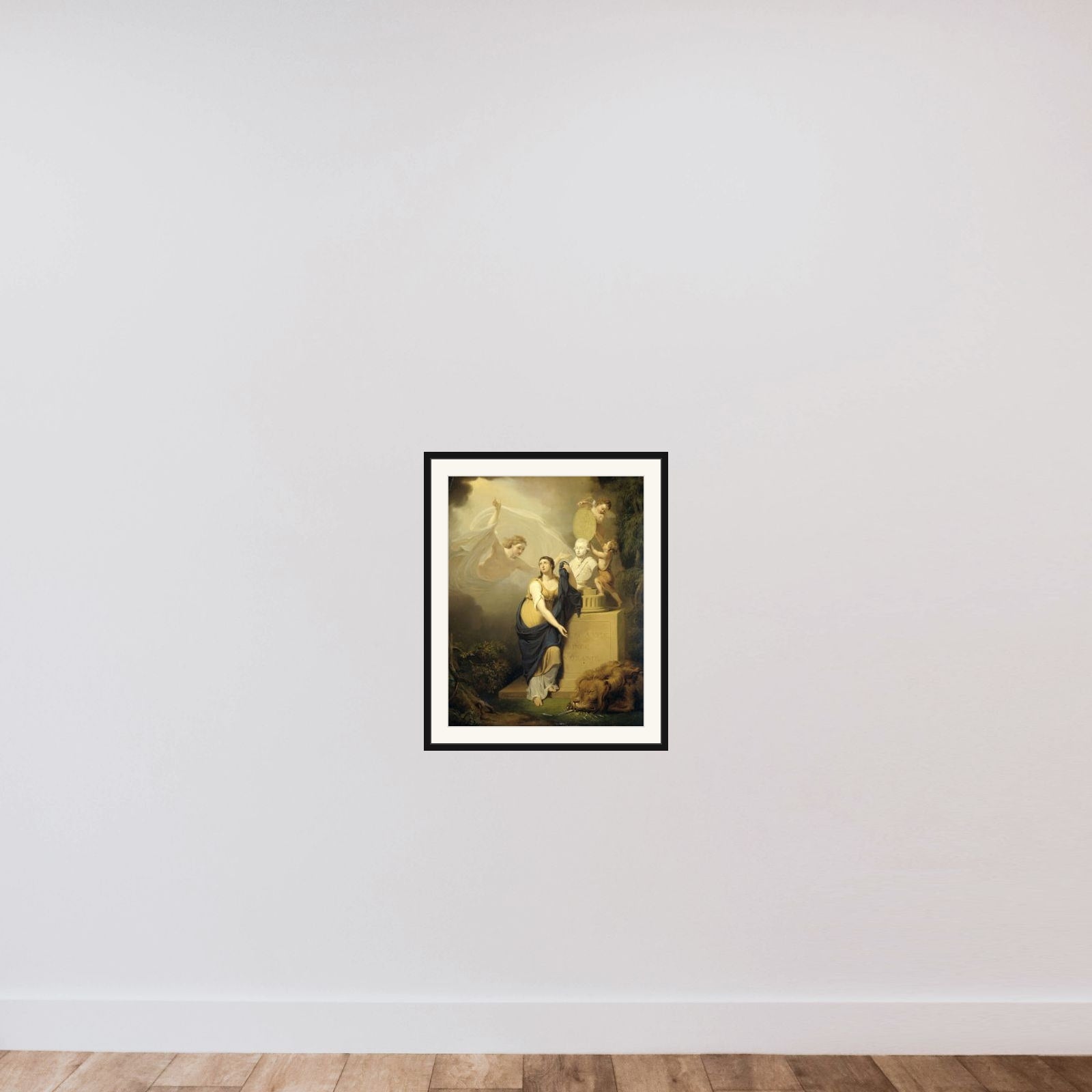 Allegory of the Death of William V, Prince of Orange, 1806 framed — shown to scale