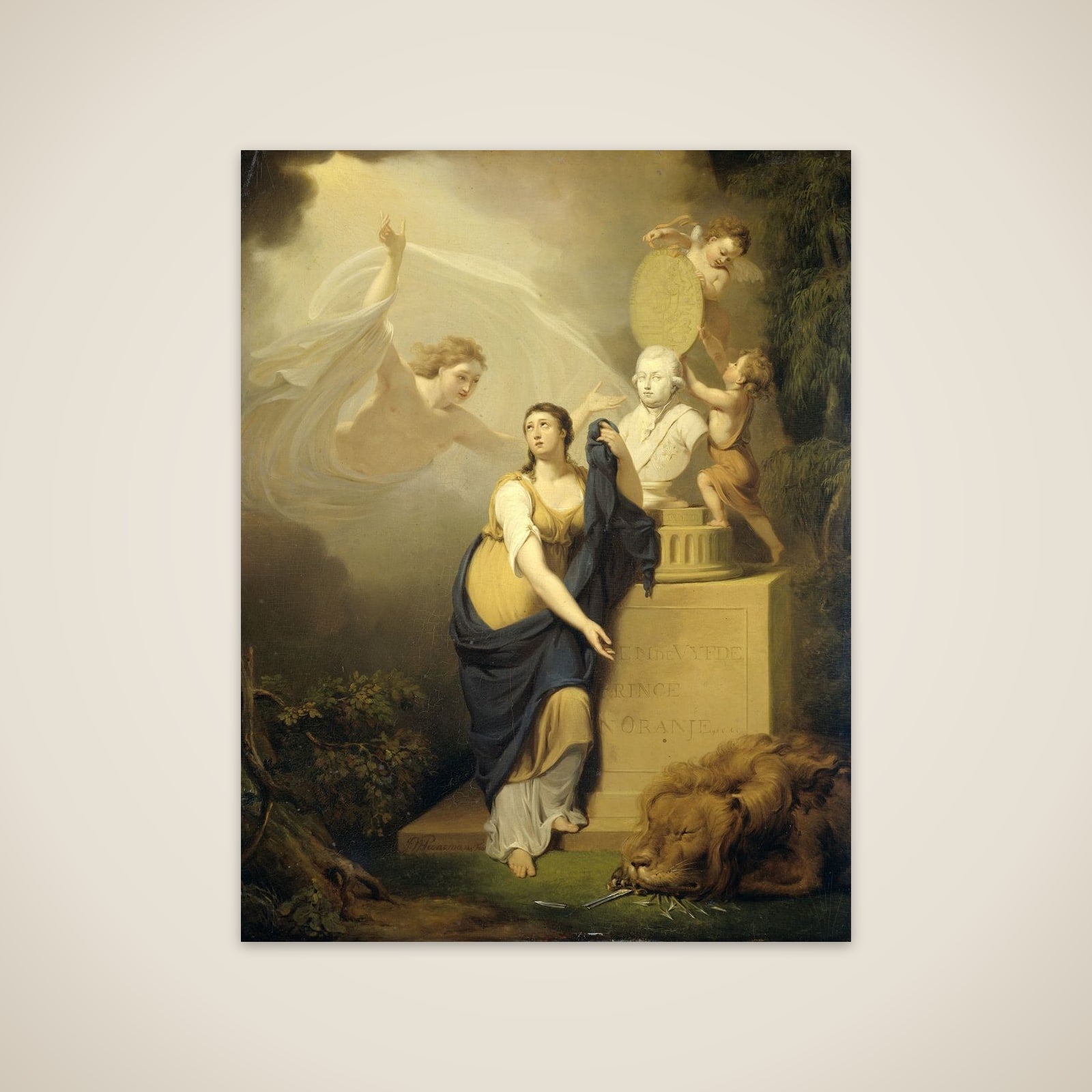 Allegory of the Death of William V, Prince of Orange, 1806 unframed print