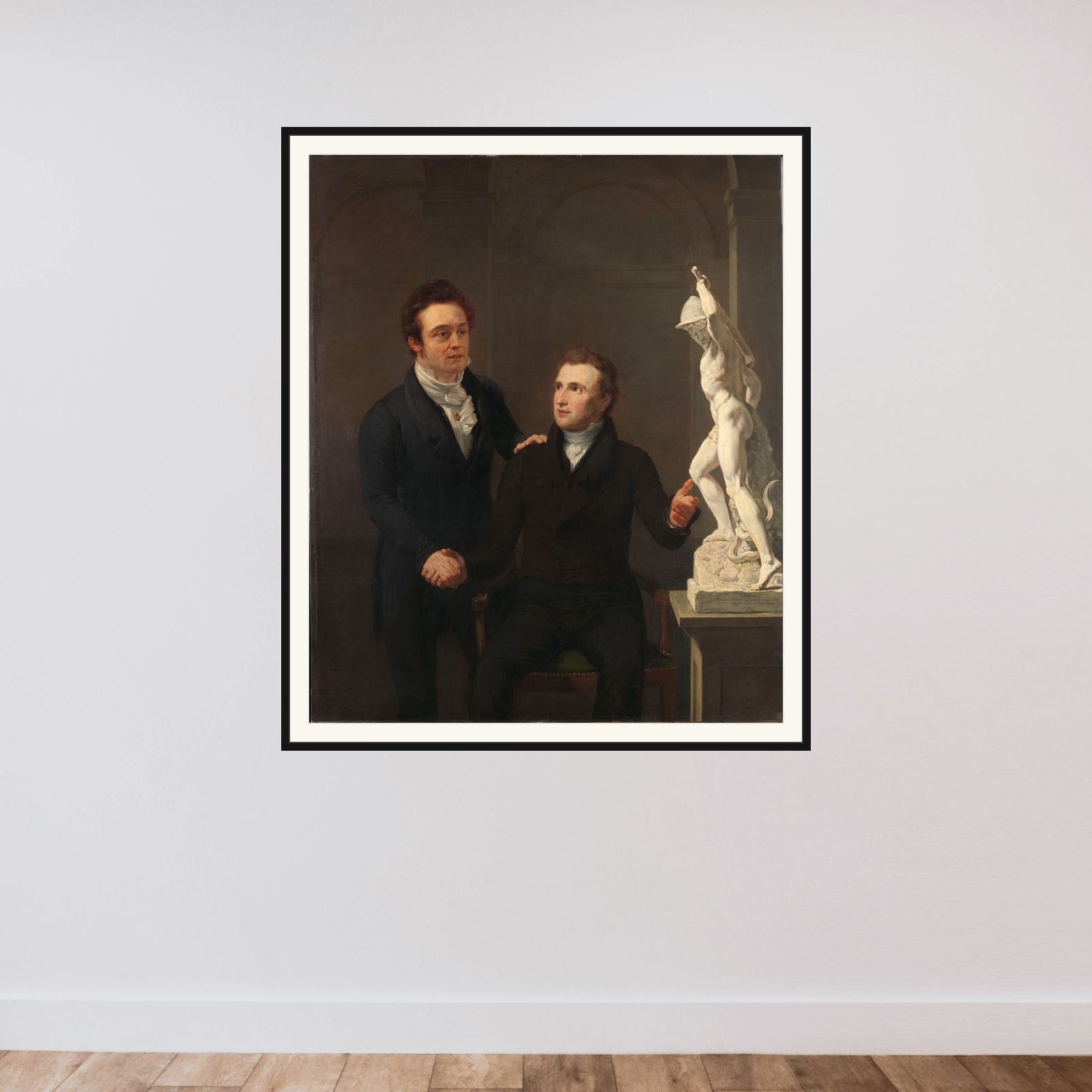 Louis Royer, Sculptor, and Albertus Bernardus Roothaan, Stockbroker, Friend of the Arts, and Patron of the Sciences framed — shown to scale