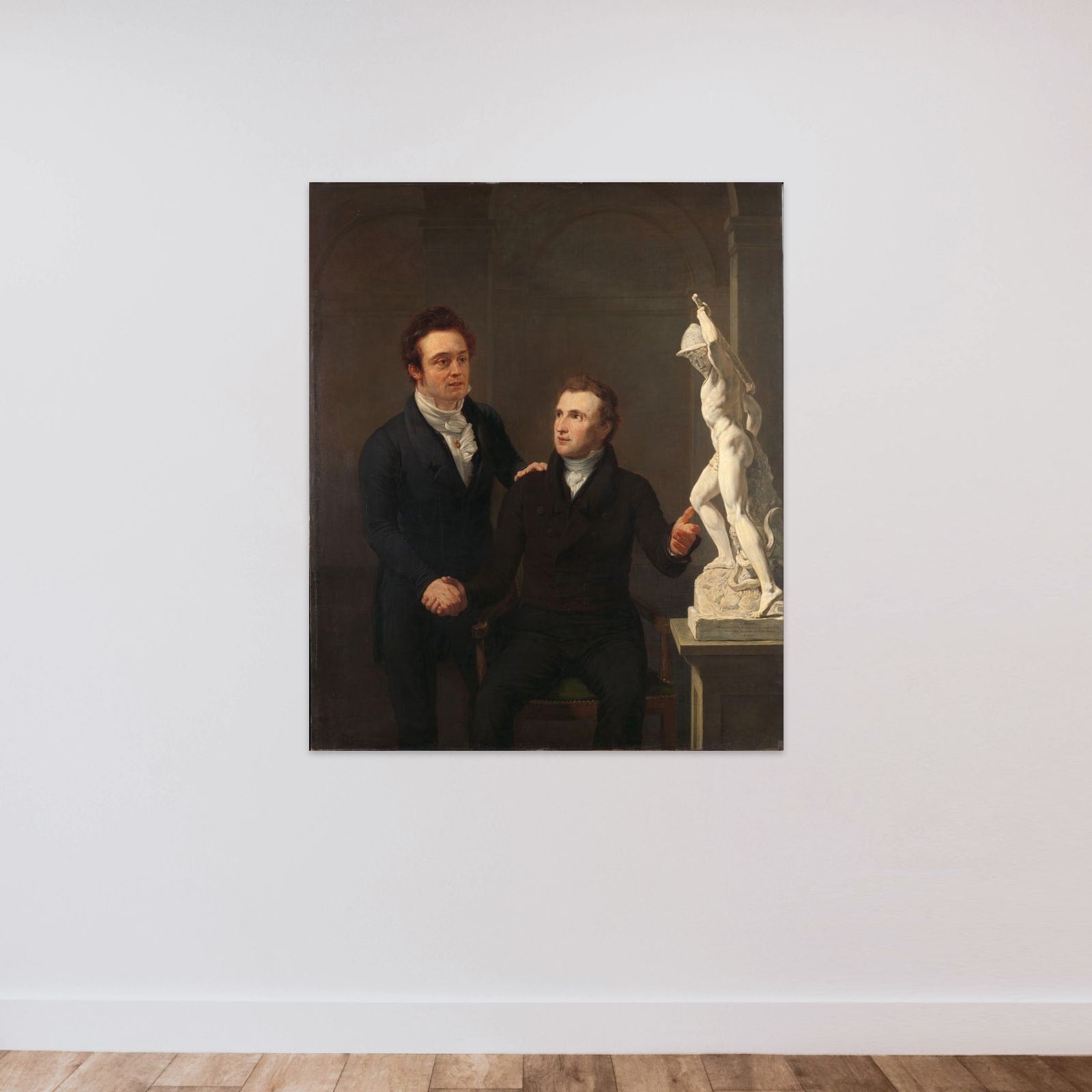 Louis Royer, Sculptor, and Albertus Bernardus Roothaan, Stockbroker, Friend of the Arts, and Patron of the Sciences unframed — shown to scale