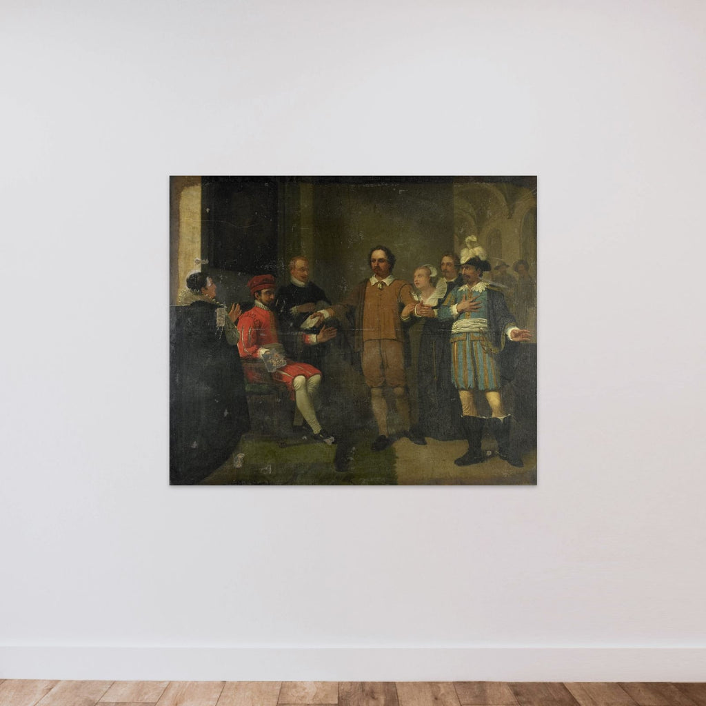 Jacob Simonsz de Rijk getting the Spanish Governor-General Requesens to Release Marnix van Sint Aldegonde, 1575 unframed — shown to scale