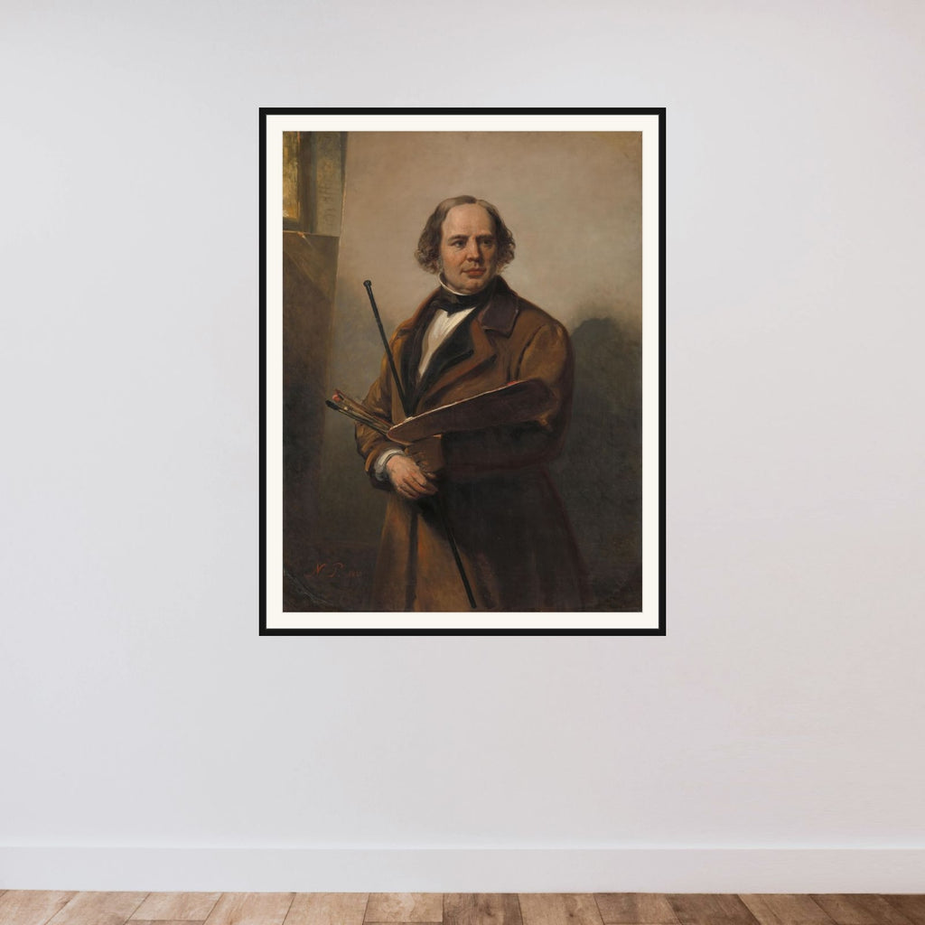 Jan Willem Pieneman, Painter, Father of Nicolaas Pieneman framed — shown to scale