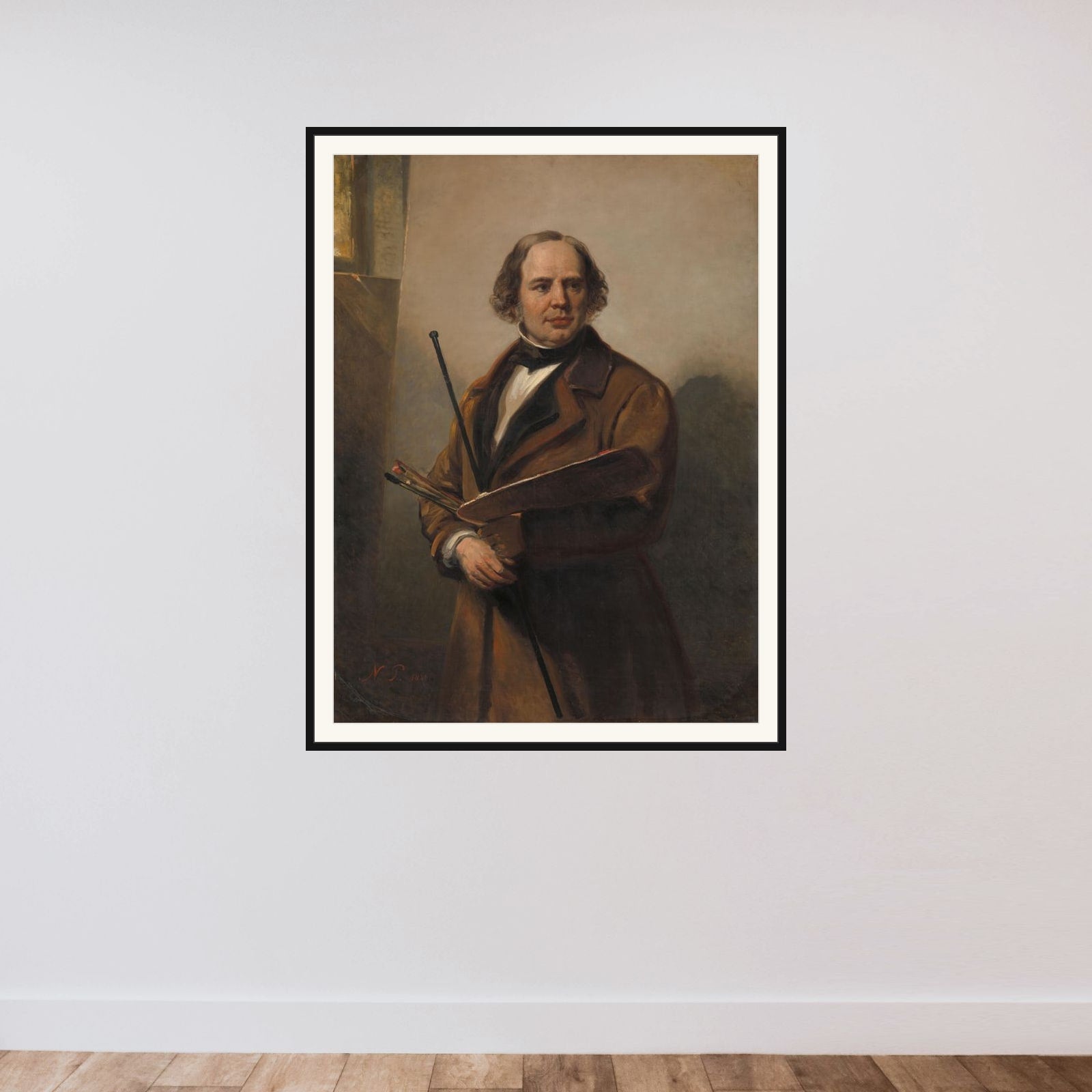 Jan Willem Pieneman, Painter, Father of Nicolaas Pieneman framed — shown to scale