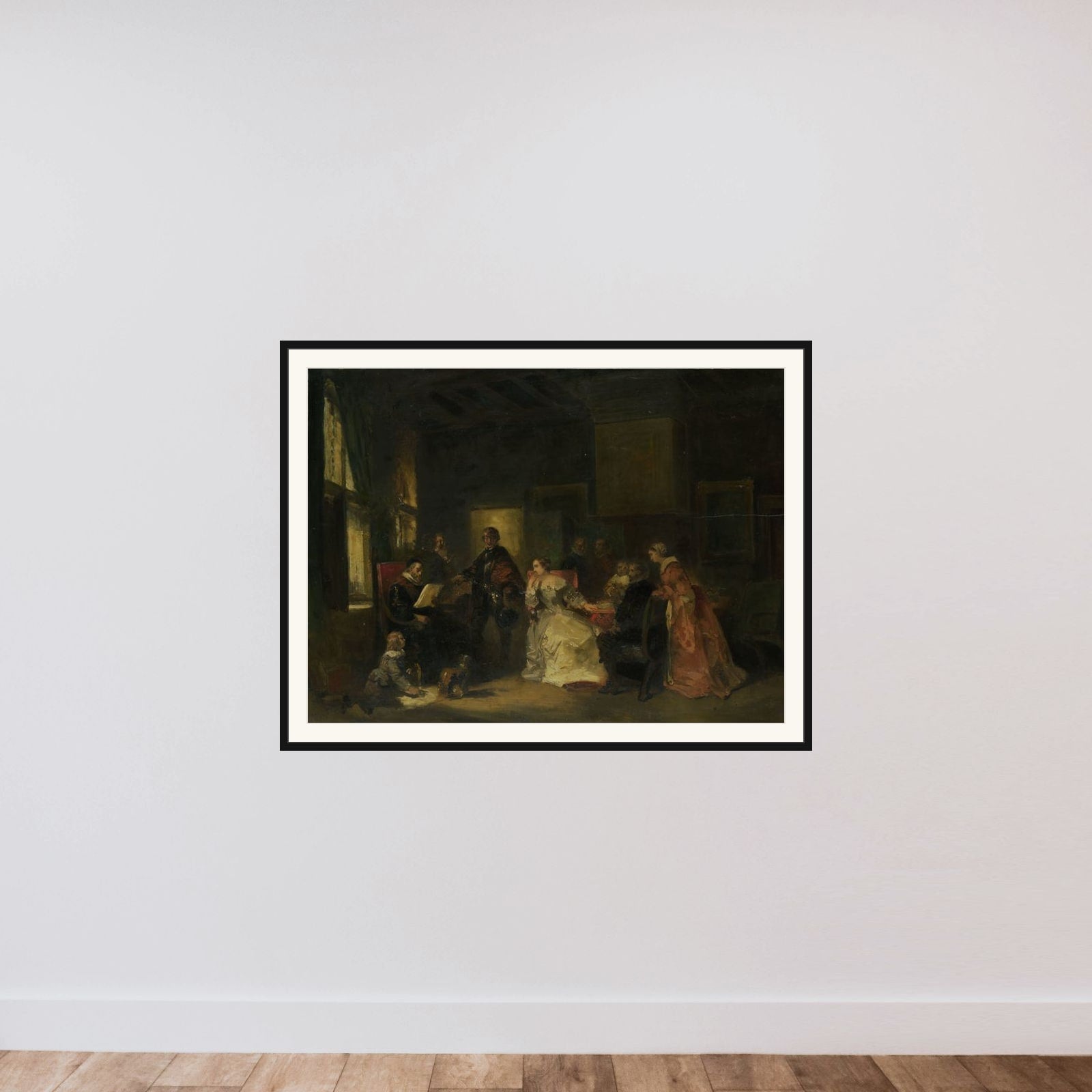 Historical Scene with William the Silent? framed — shown to scale