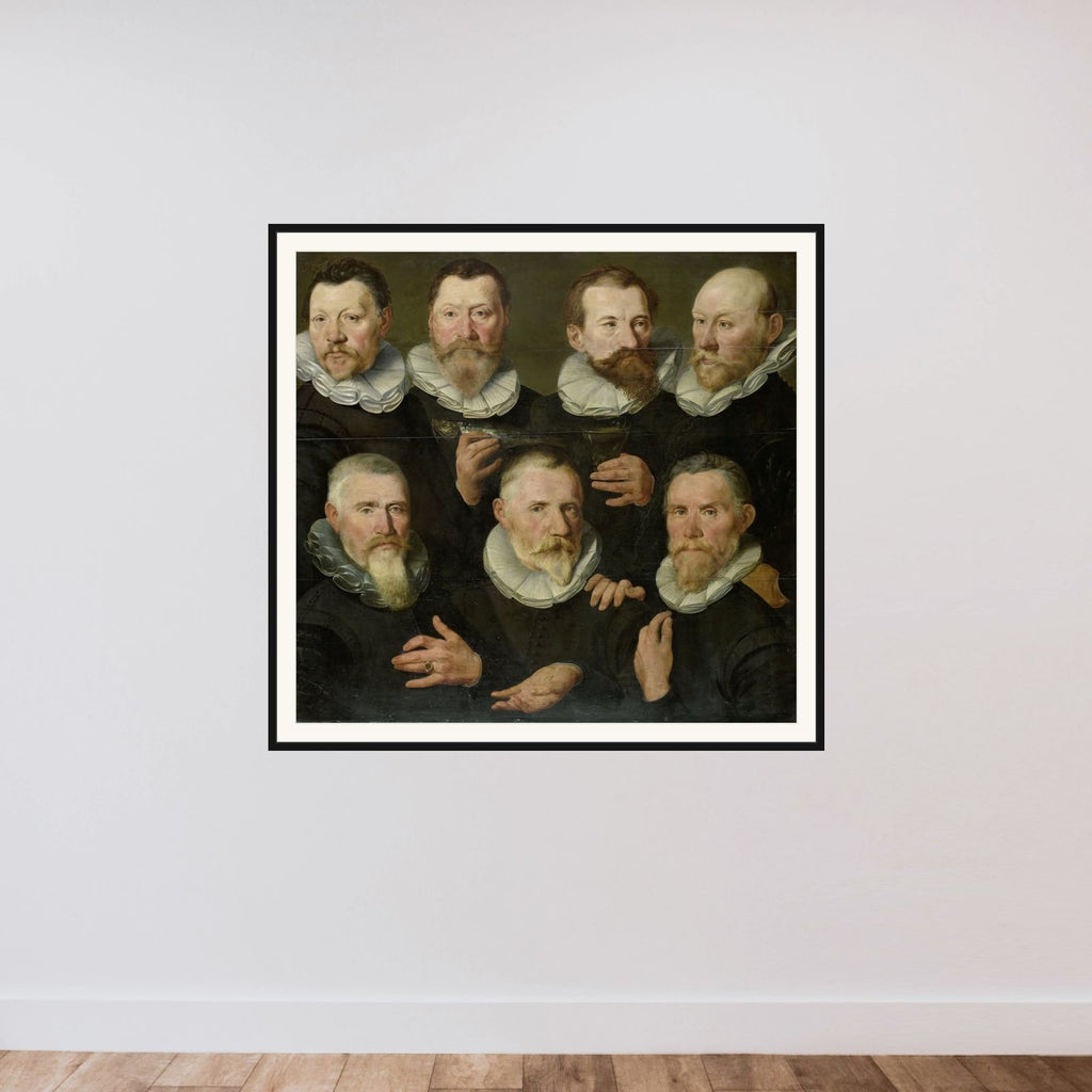 The Company of Captain Pieter Dircksz Hasselaer and Lieutenant Jan Gerritsz Hooft, Amsterdam framed — shown to scale