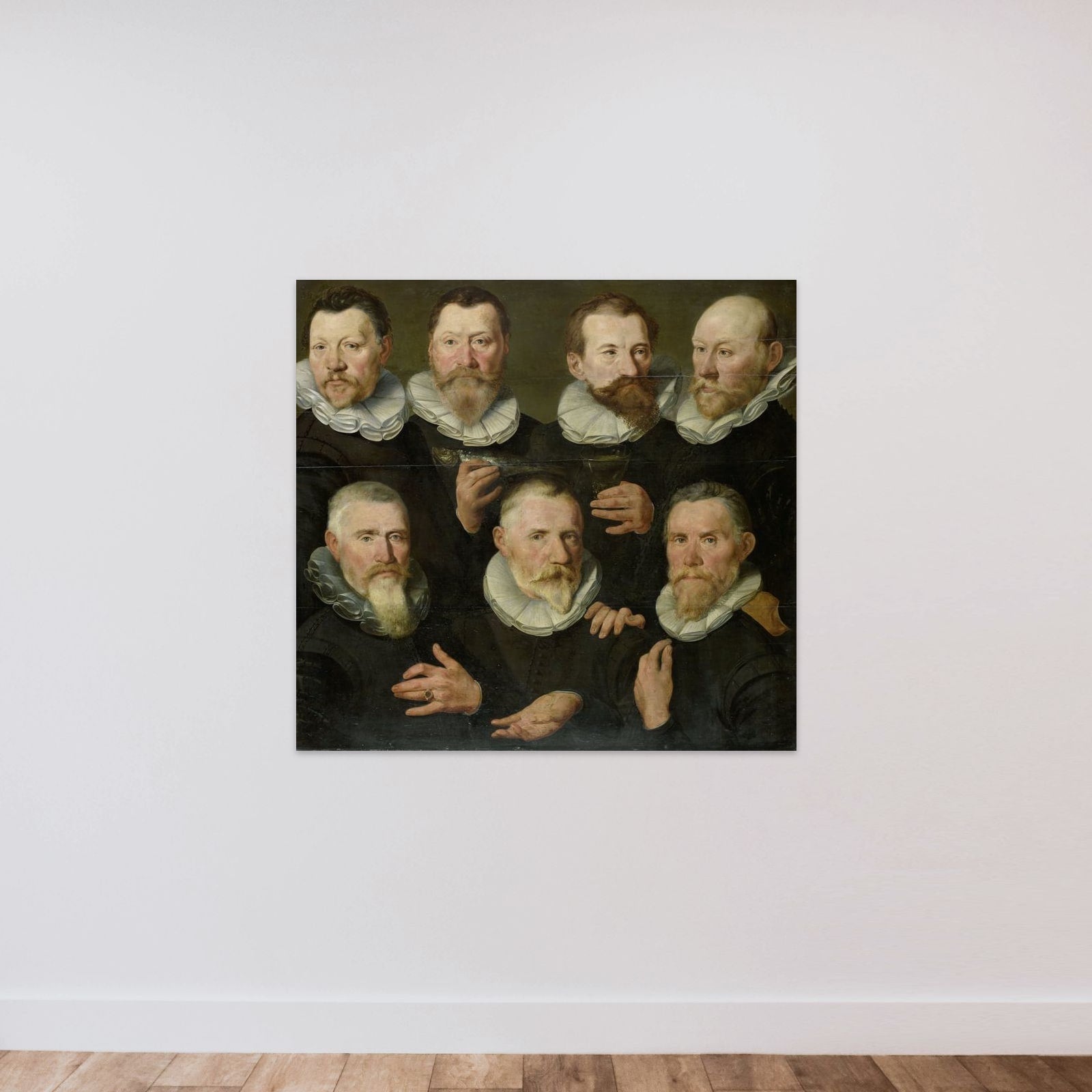 The Company of Captain Pieter Dircksz Hasselaer and Lieutenant Jan Gerritsz Hooft, Amsterdam unframed — shown to scale